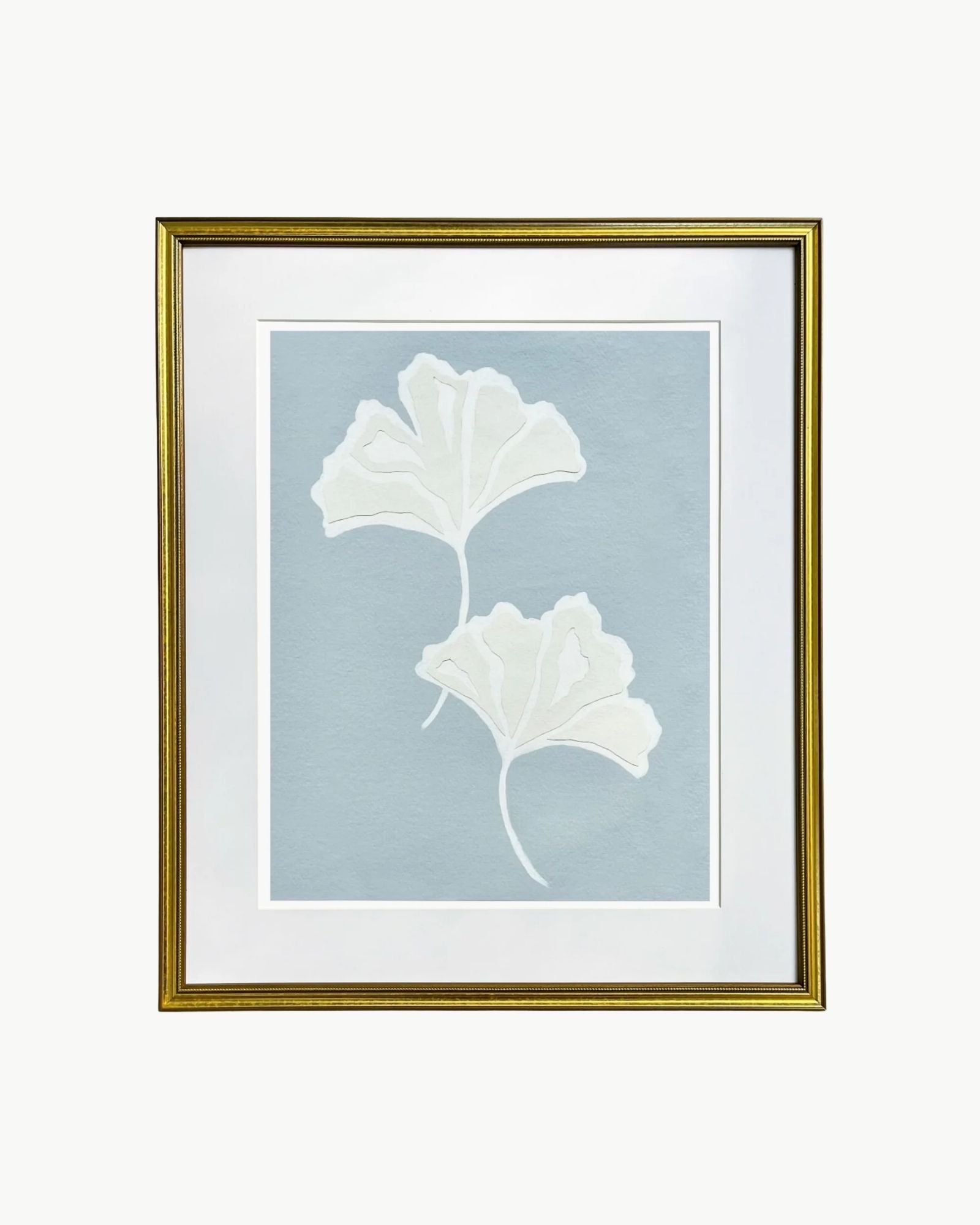 Blue Ginkgo Leaf Print