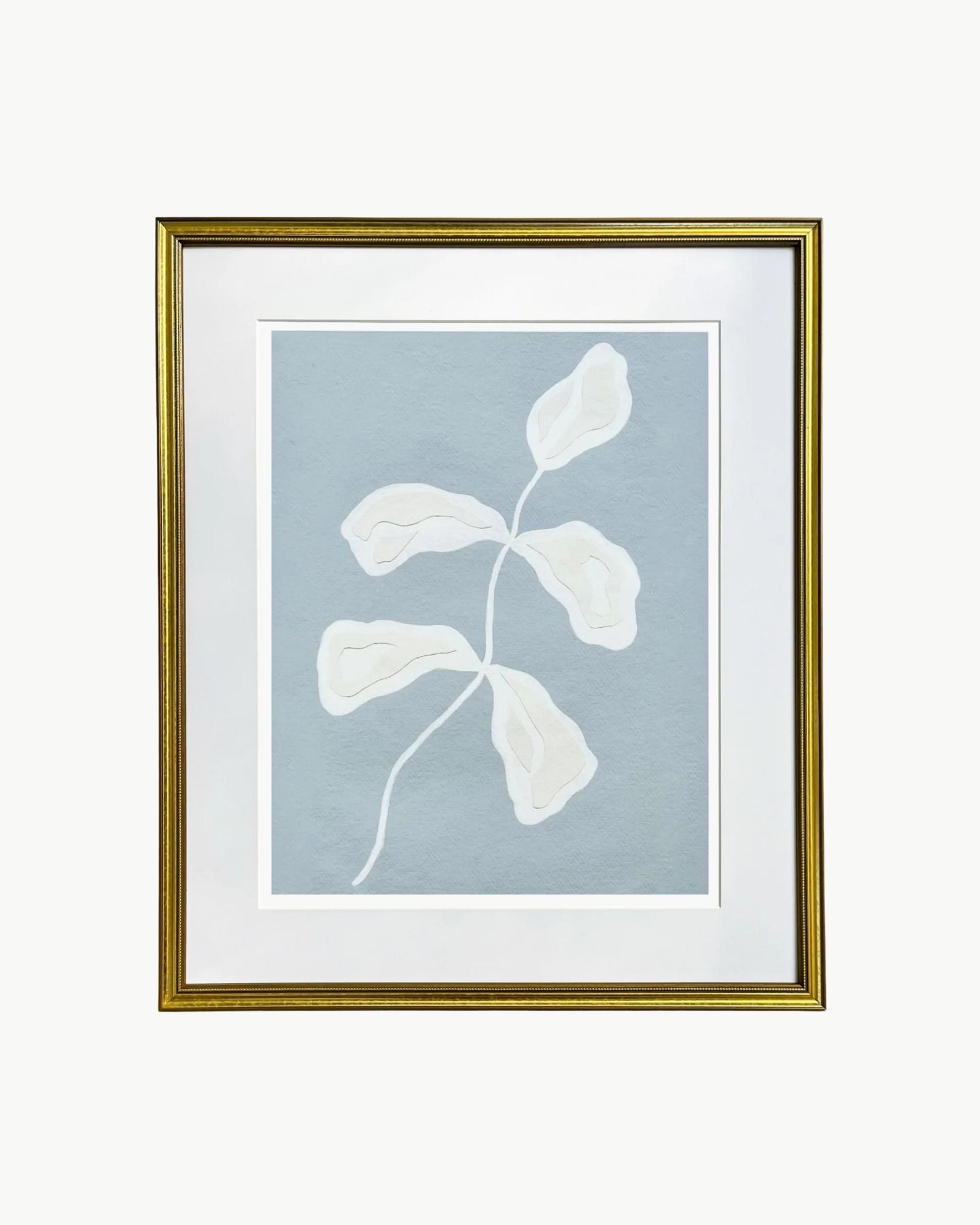Blue Olive Leaf Print