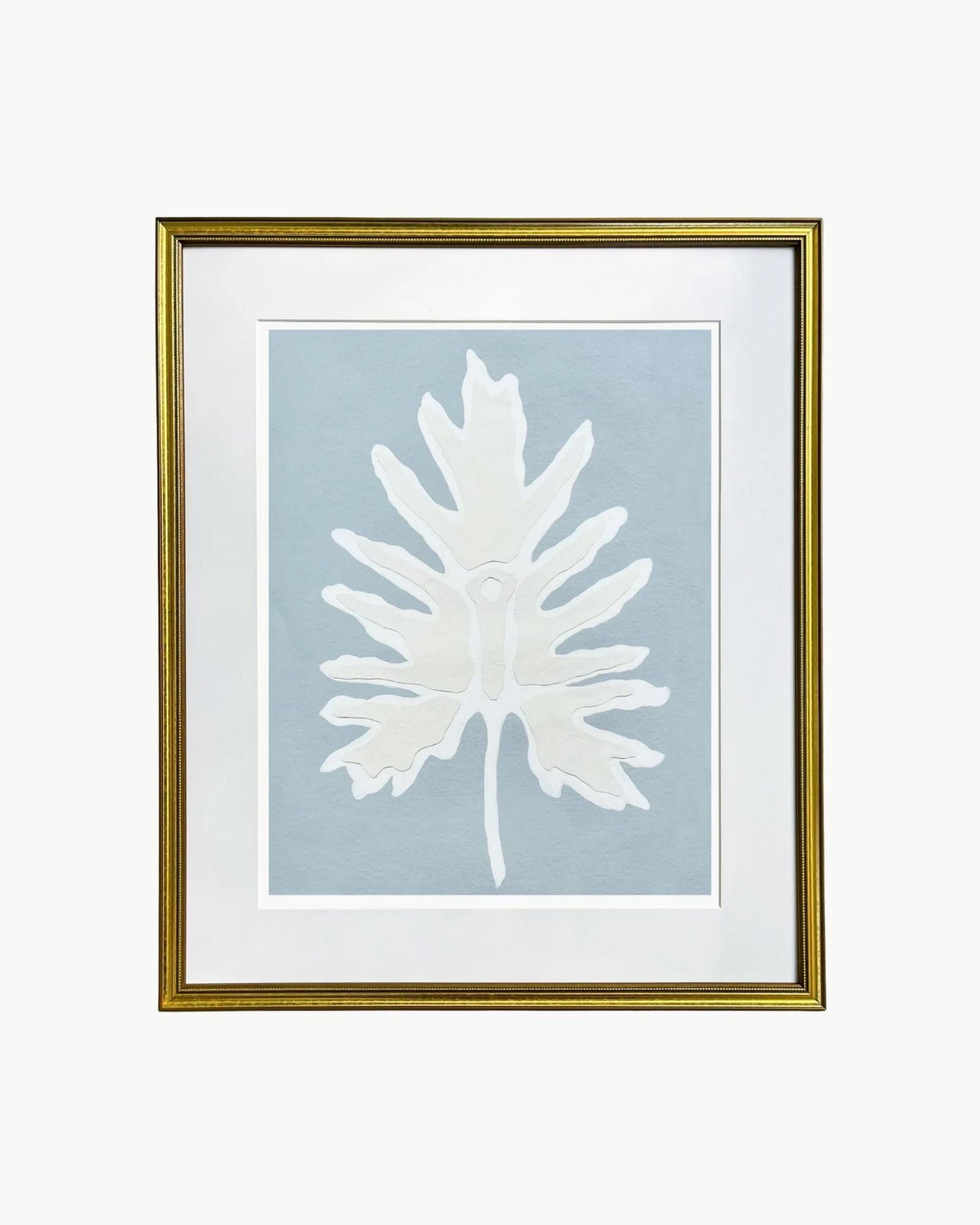 Blue Split Leaf Print by Kendal Blanchard Art