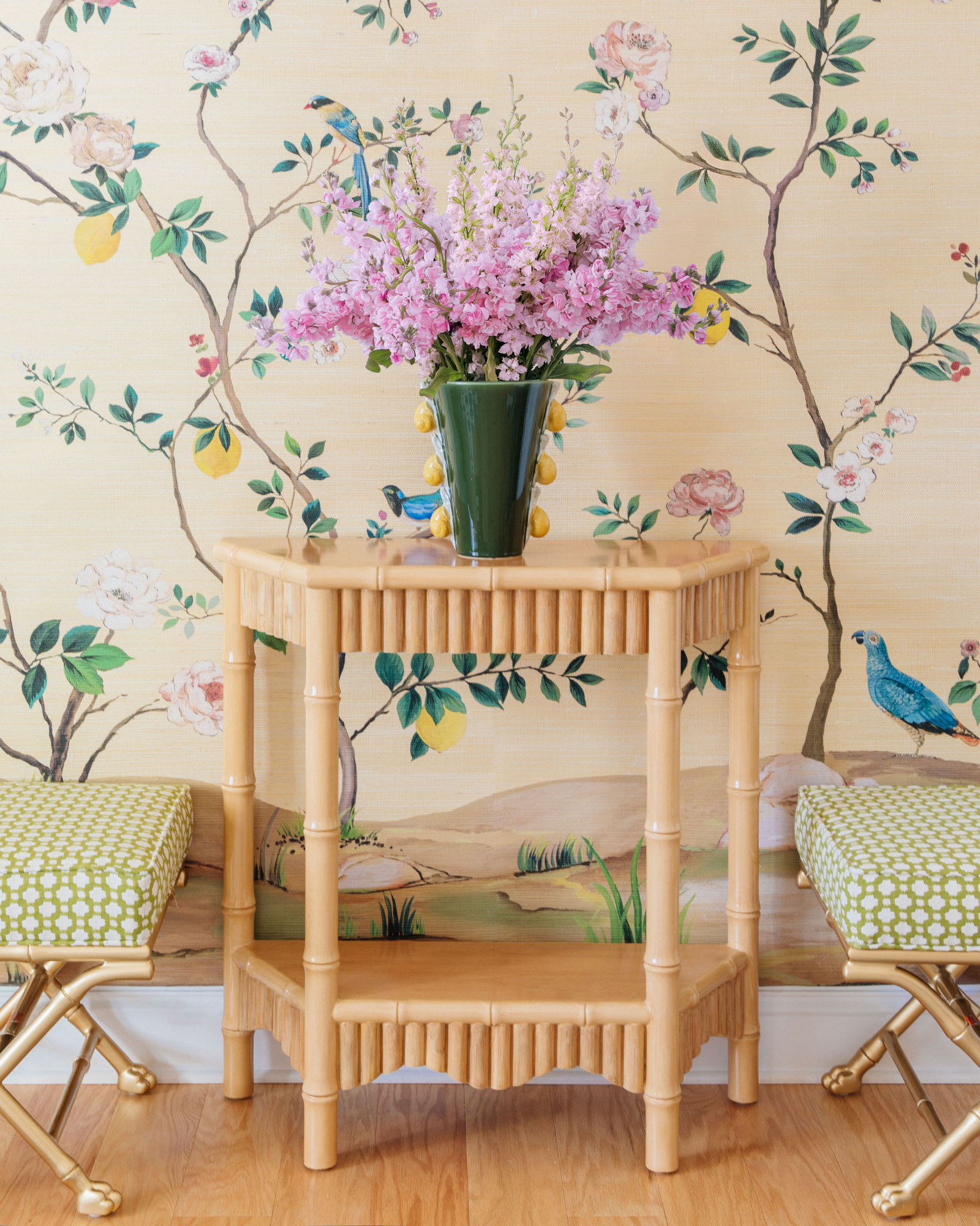 BonBon Rattan Demilune Table