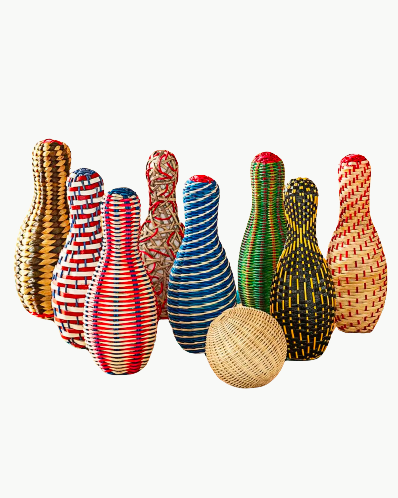 Wicker Bowling Pin Set