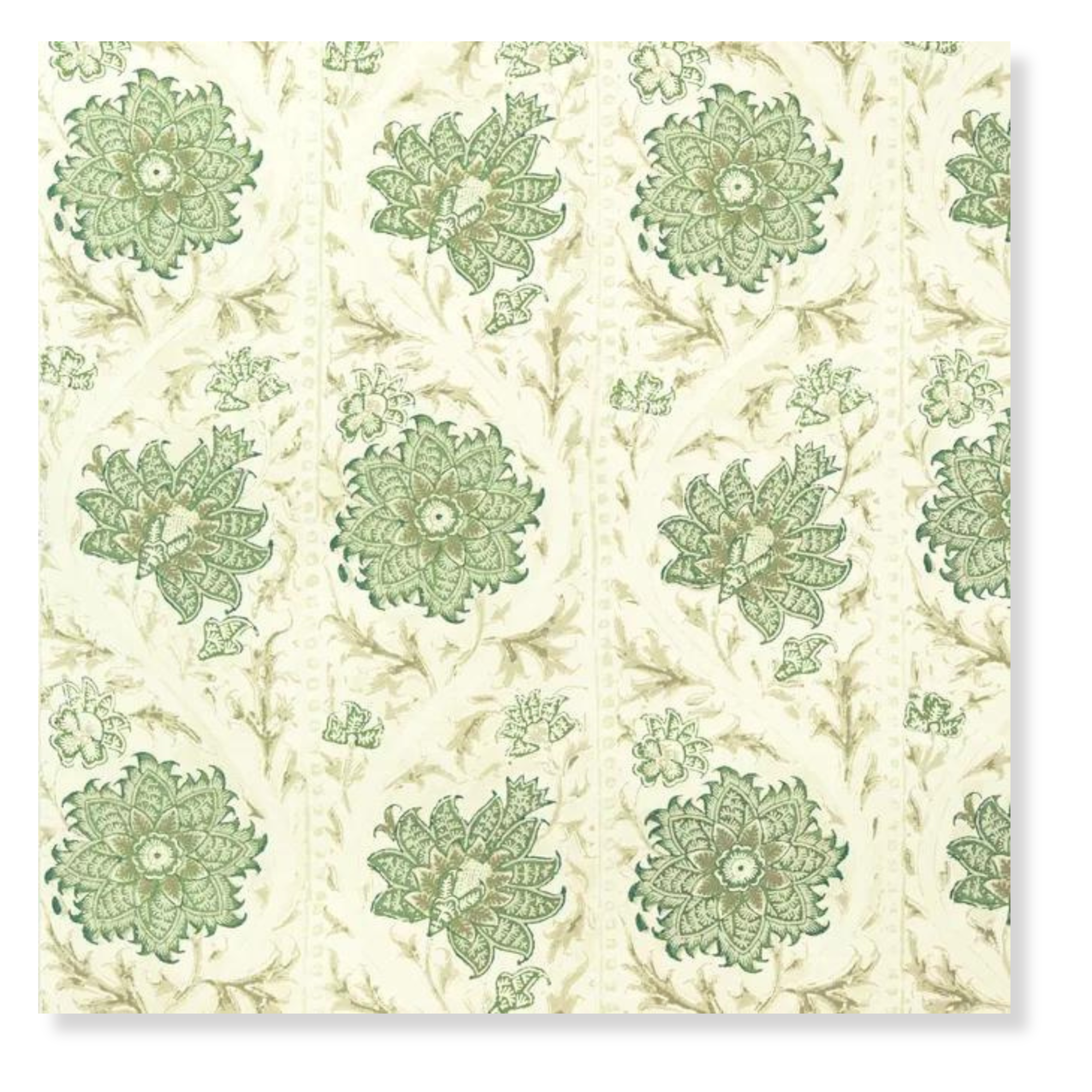 Calico Vine in Greenery Wallpaper