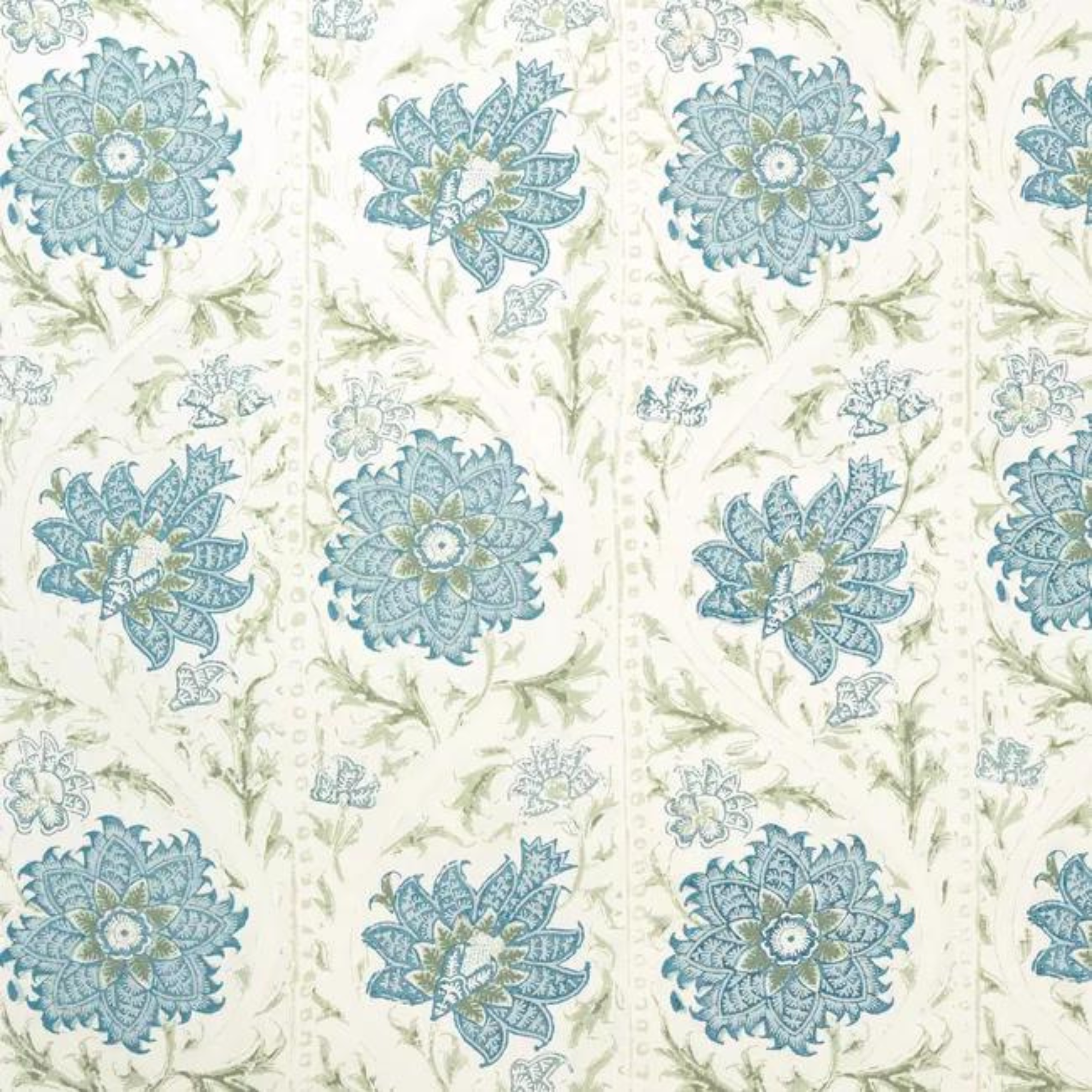 Calico Vine in Green/Blue Wallpaper