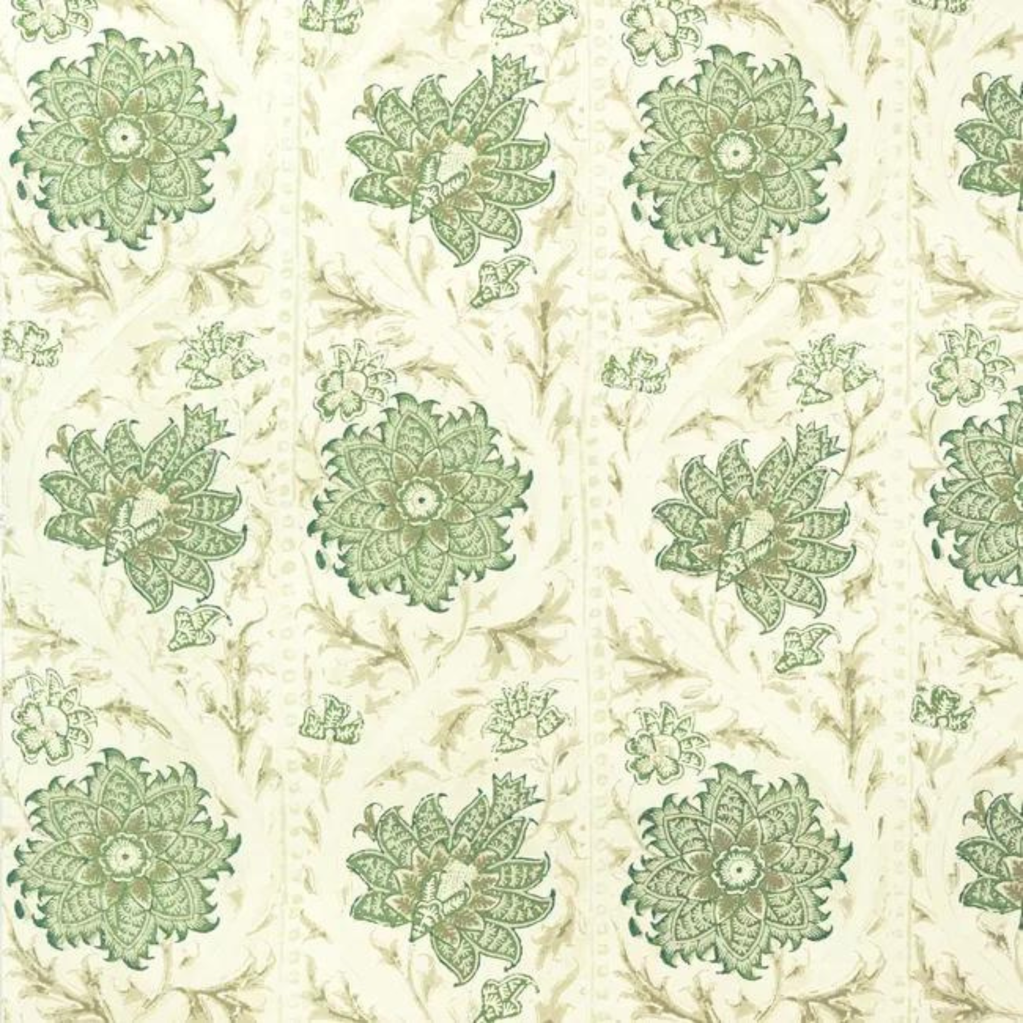 Calico Vine in Greenery Wallpaper