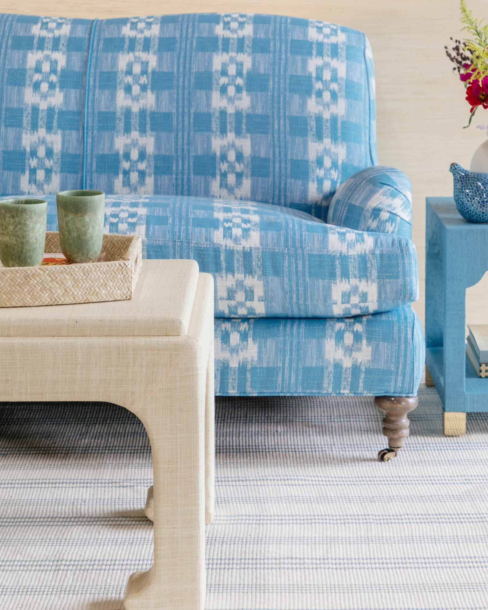 Carolyn Grasscloth Coffee Table - Rectangular