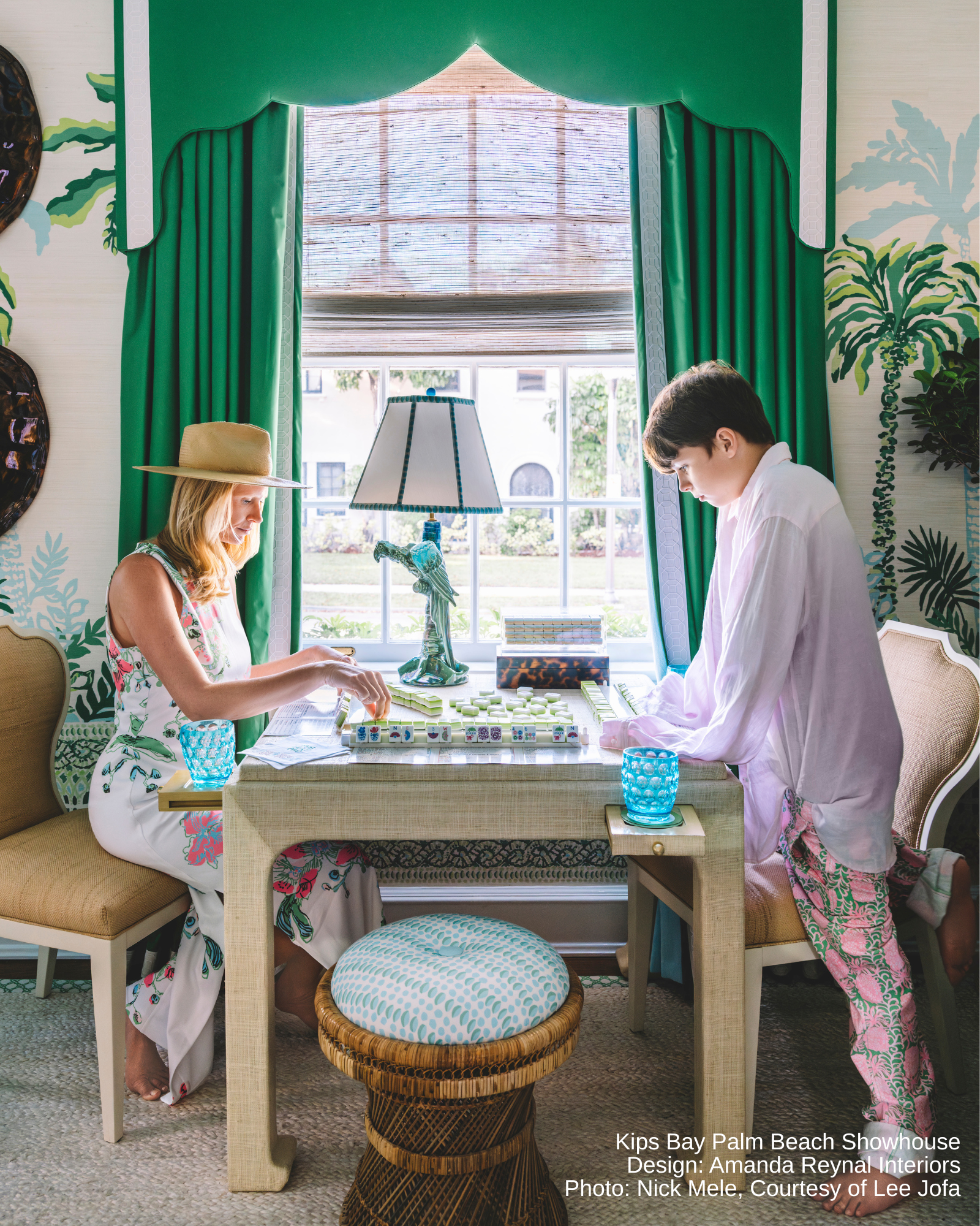 Carolyn Grasscloth Game Table