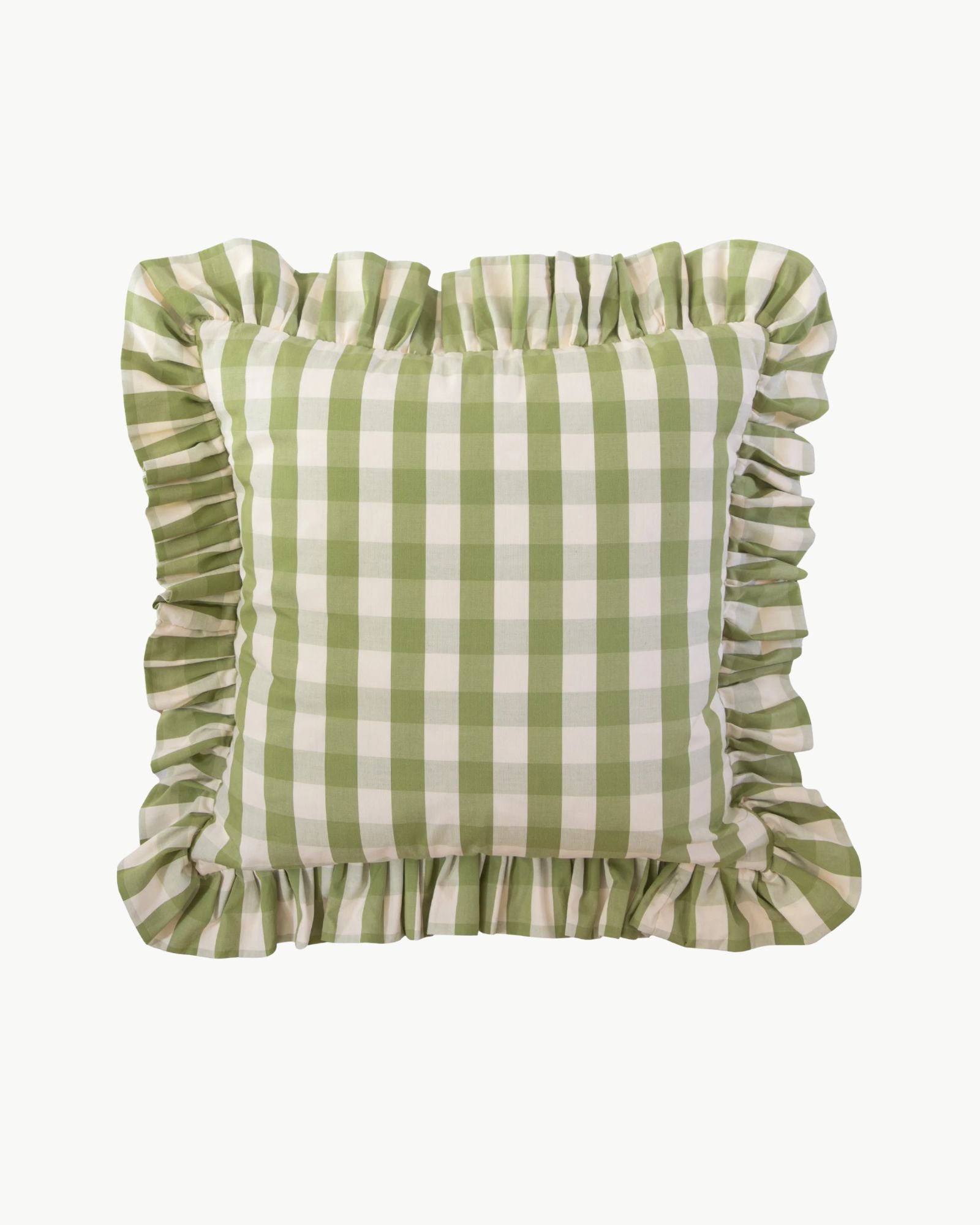 Carsten Check Leaf Ruffle Pillow Cover