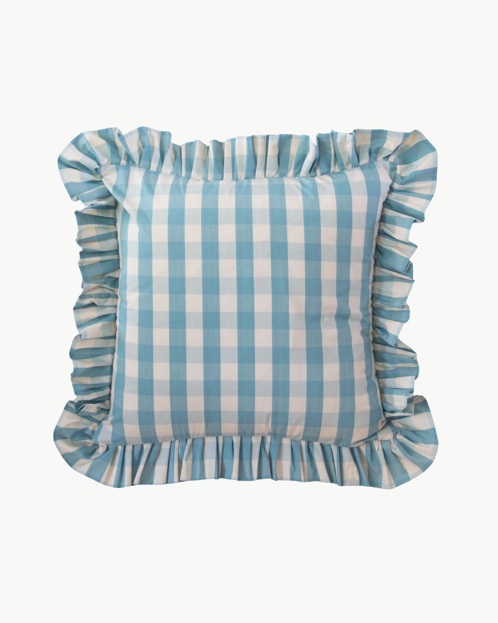 Carsten Check Pool Ruffle Pillow Cover