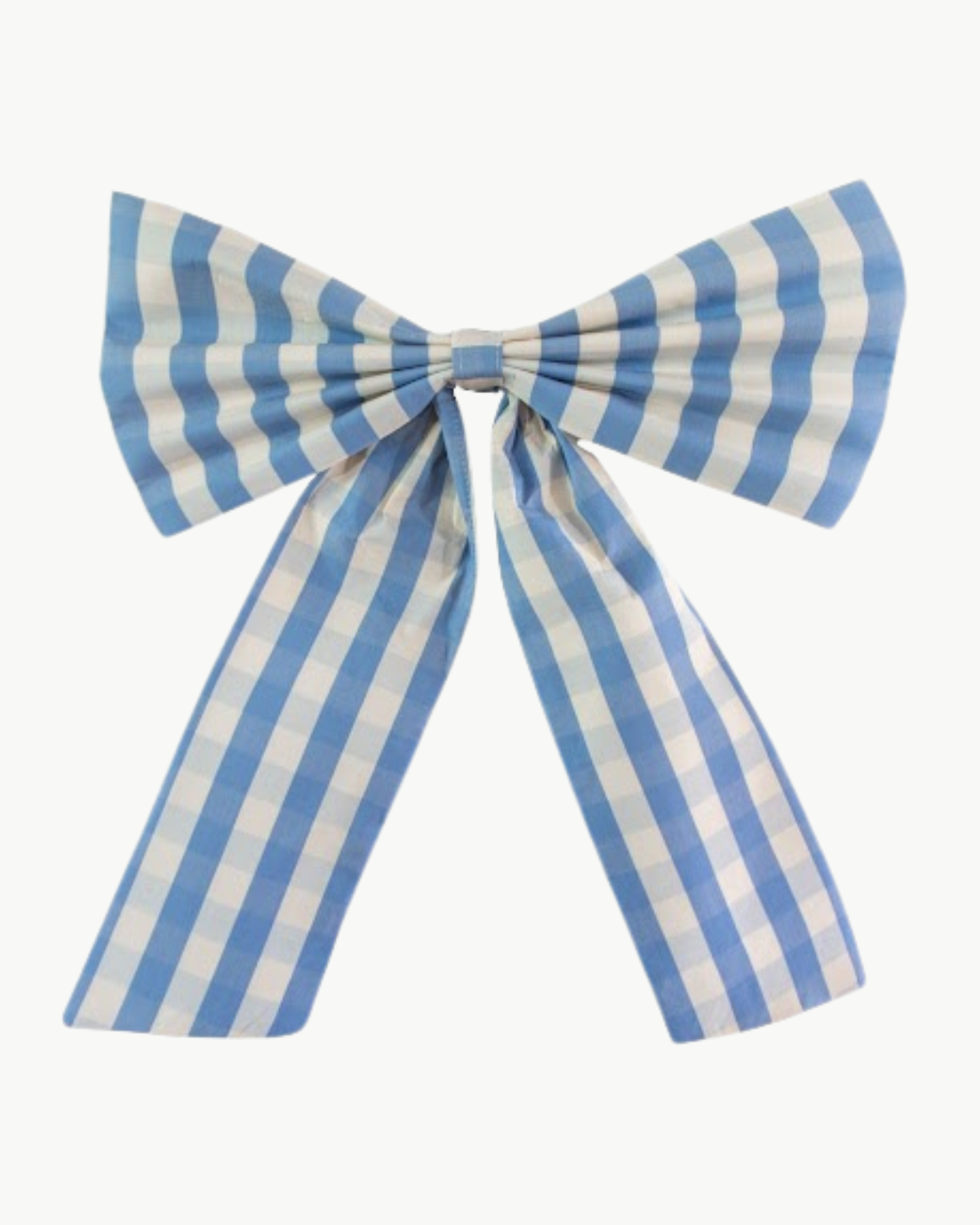 Oversized Fabric Bow - Carsten Check French Blue