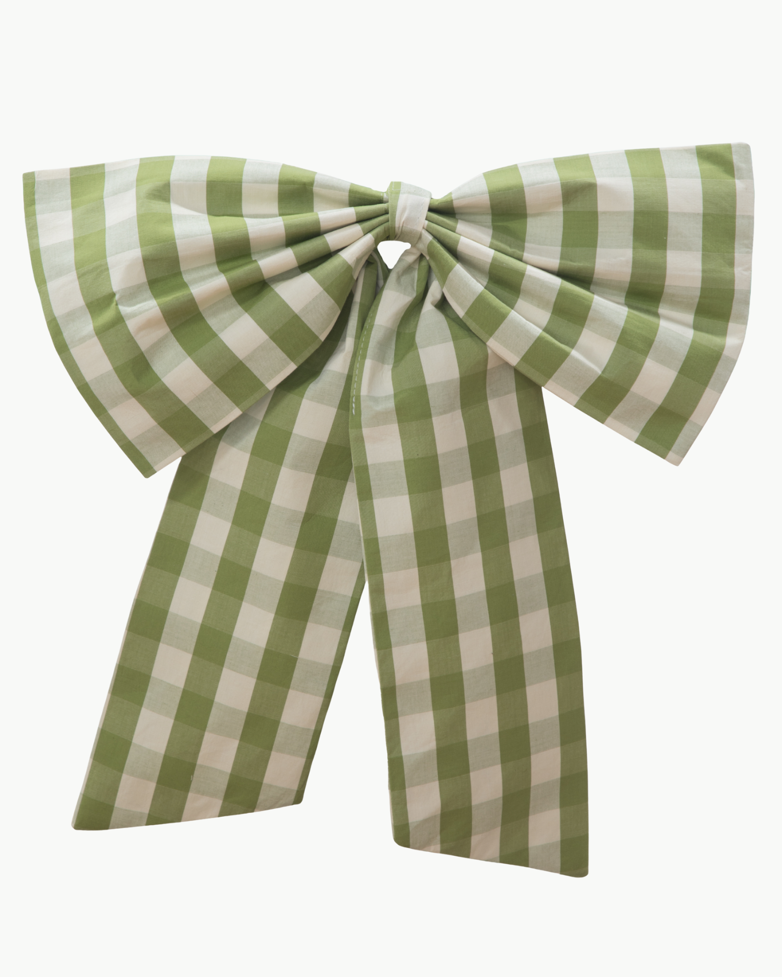 Oversized Fabric Bow - Carsten Check Leaf