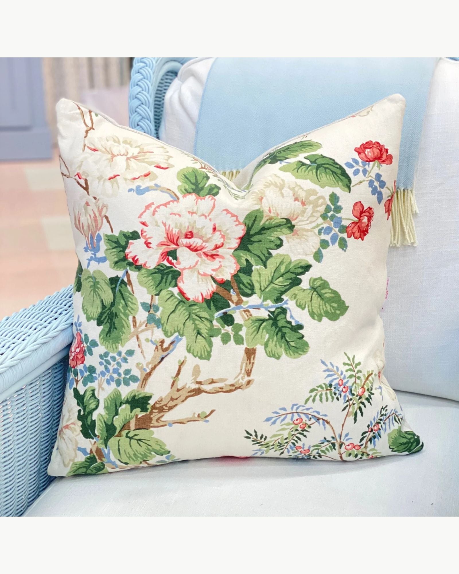 Chinese Peony Rose Pillow Cover