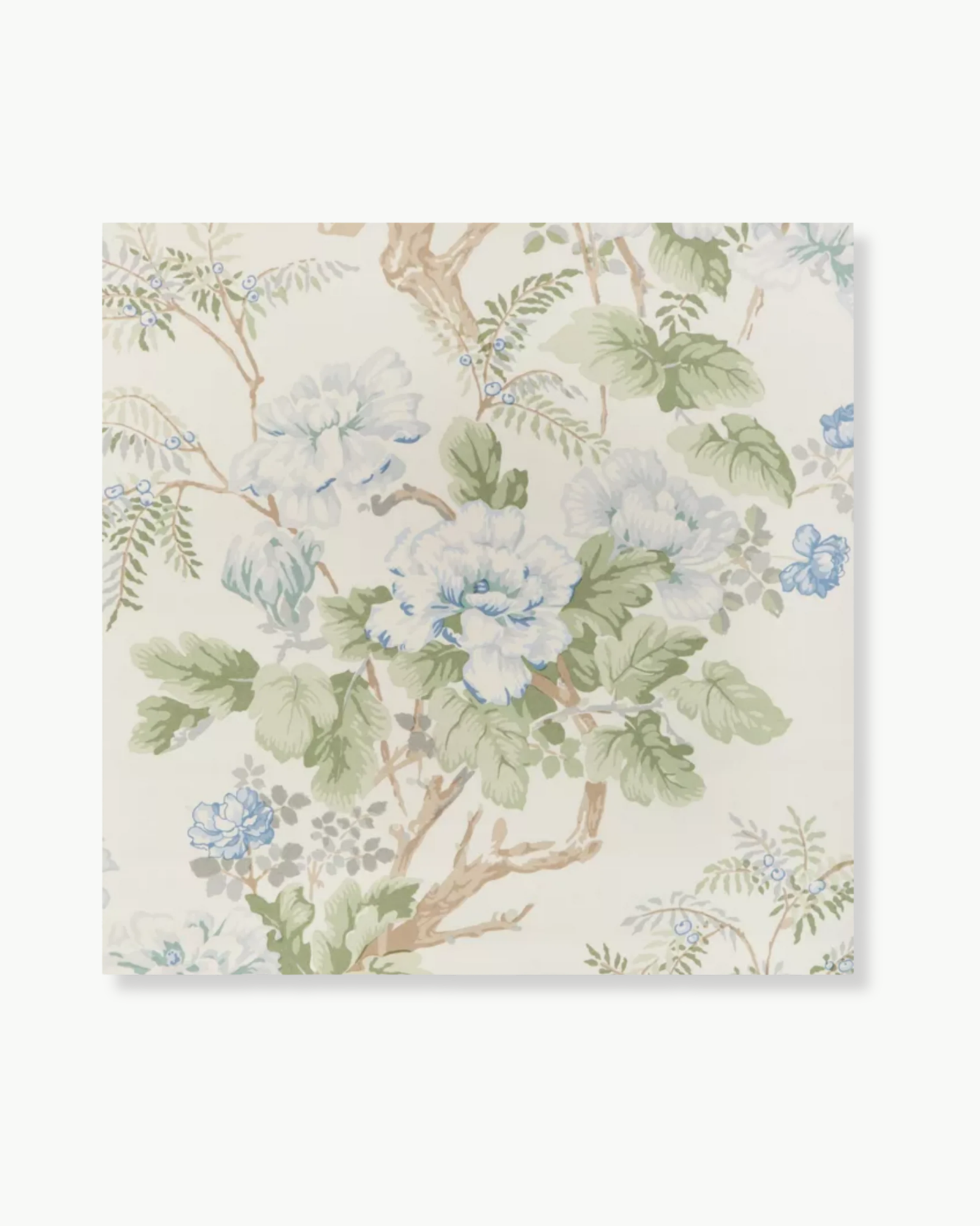 Chinese Peony Light Blue Wallpaper
