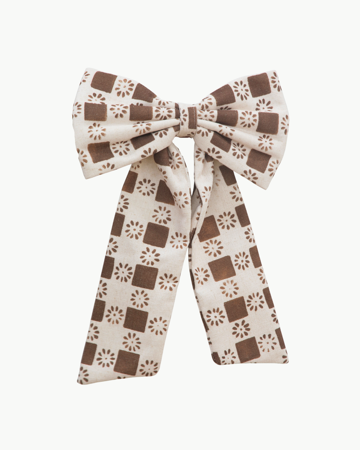 Oversized Fabric Bow - The Keeping House Exclusive Check Chocolate