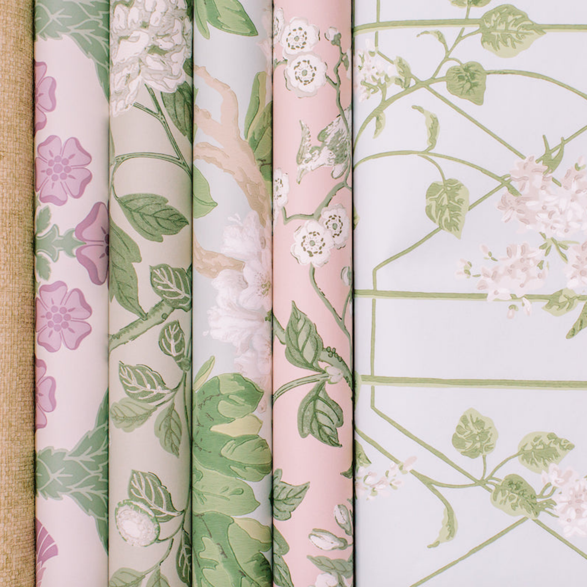 Floral Kingdom in Mulberry and Olive Wallpaper