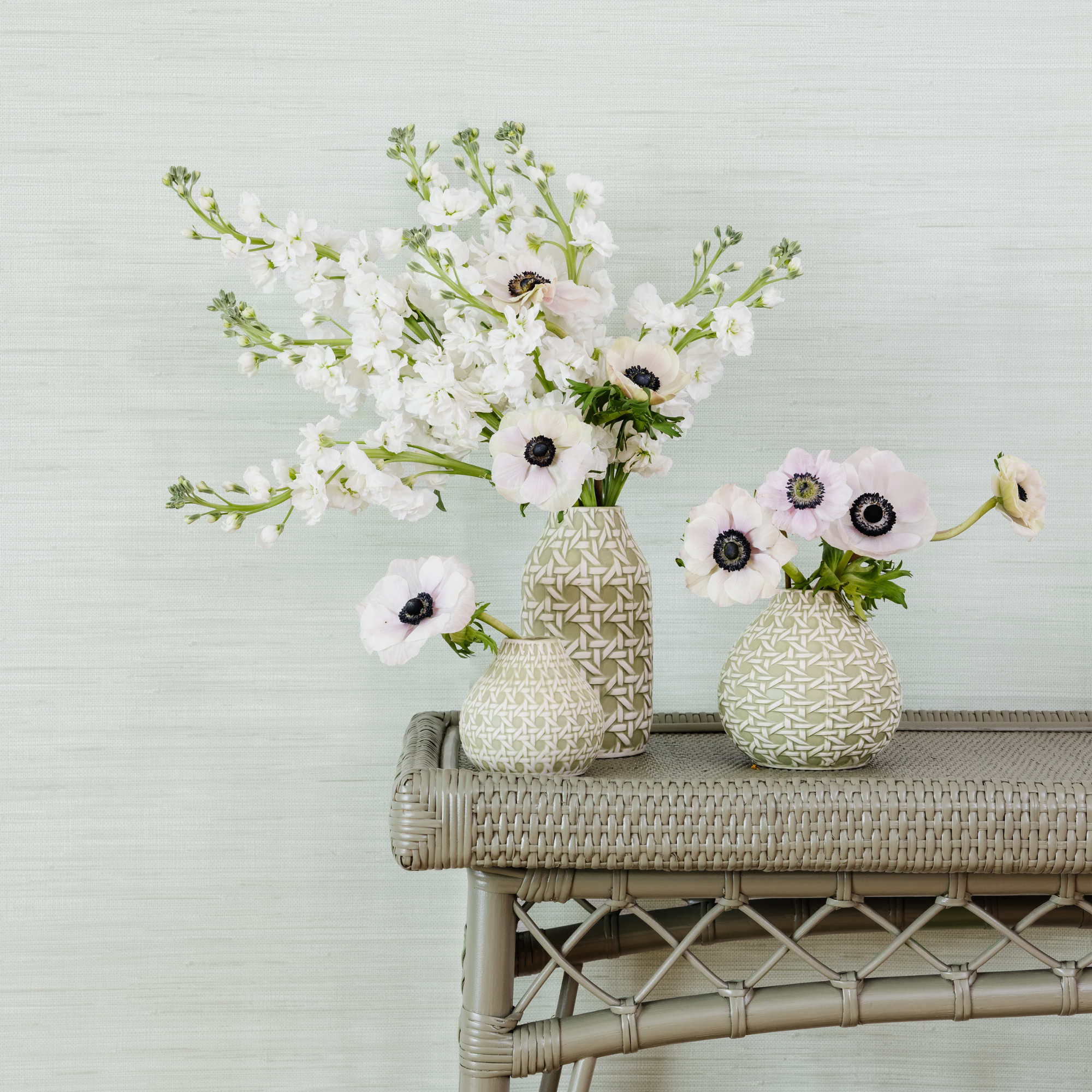 Cucumber Faux Grasscloth Peel and Stick Wallpaper