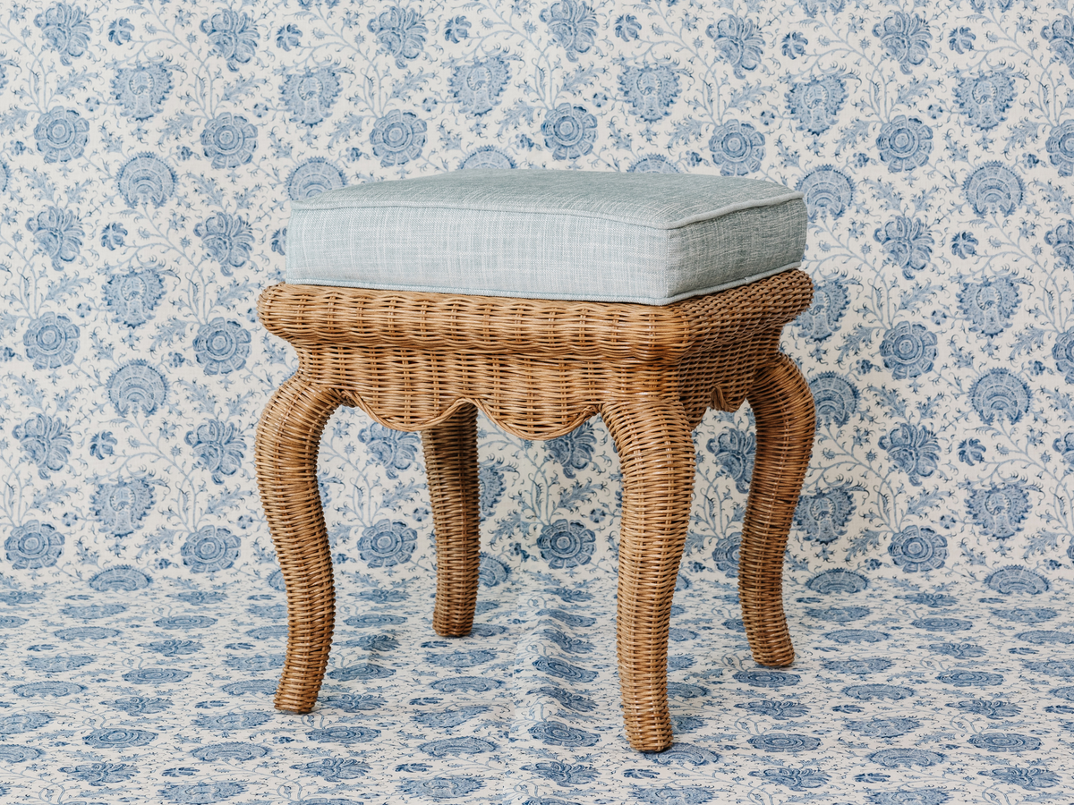 Amelia Scalloped Wicker Stool – Society Social