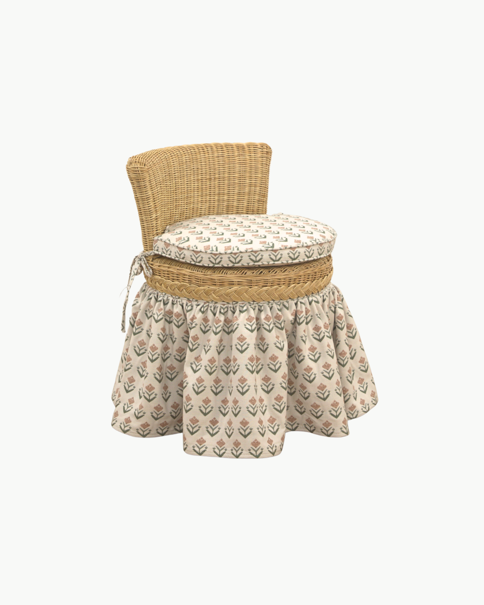Dottie Ruffle Wicker Chair