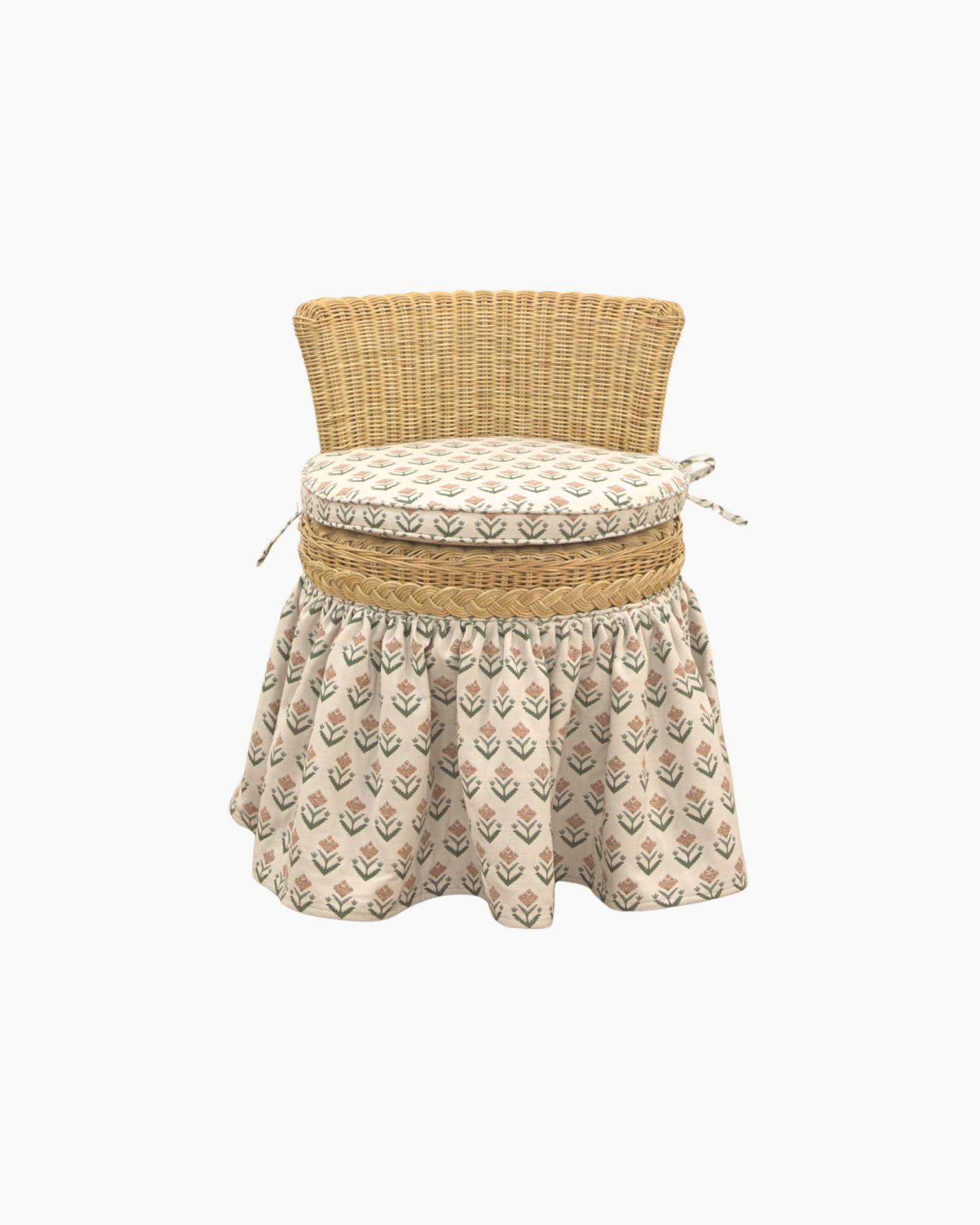 Dottie Ruffle Wicker Chair
