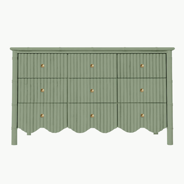 green rattan dresser Drew's 60
