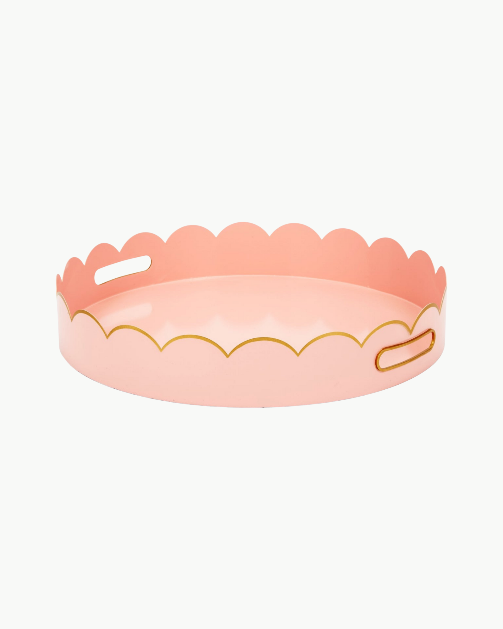 Eloise Blush & Gold Scalloped Metal Tray