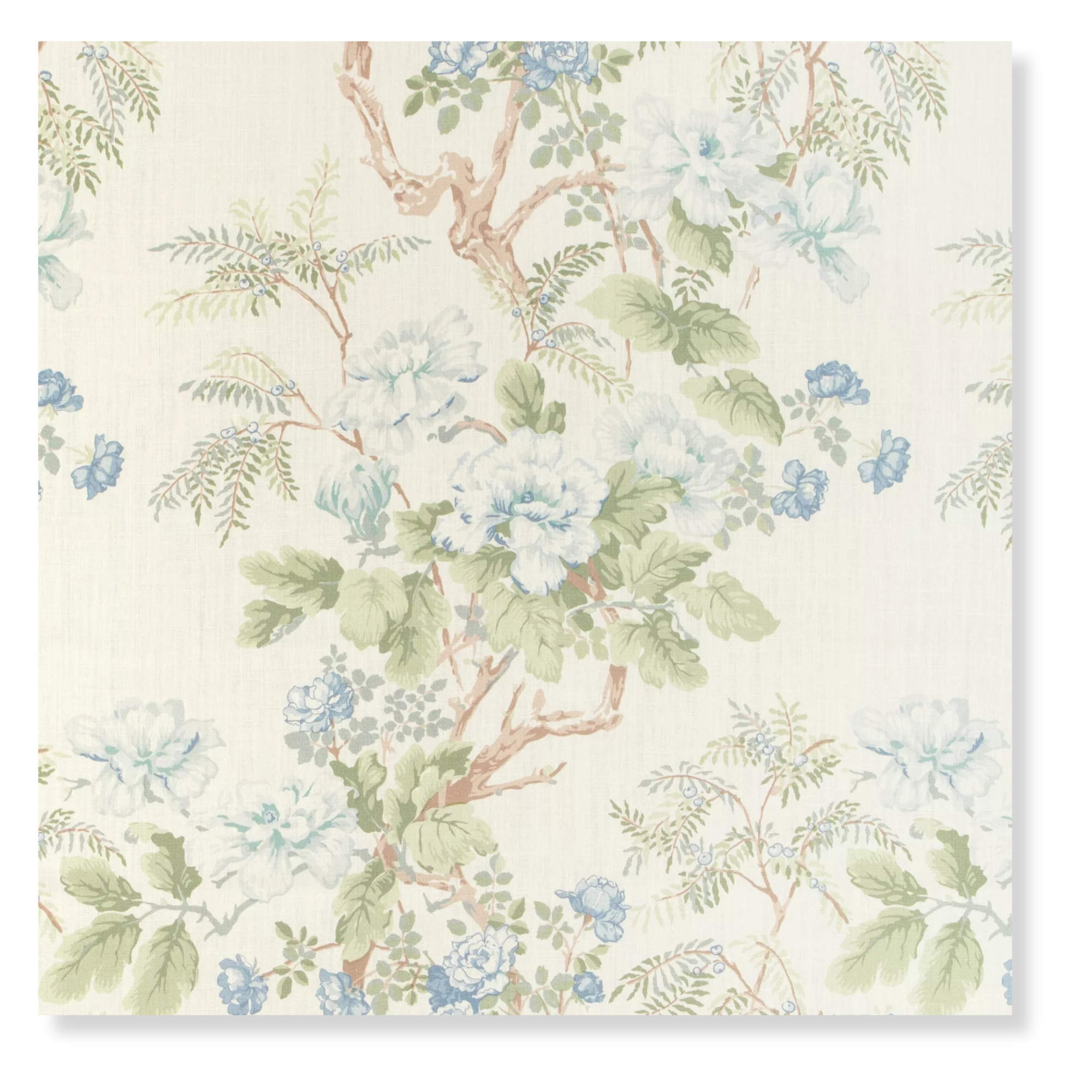 Chinese Peony Light Blue - Fabric by the Yard