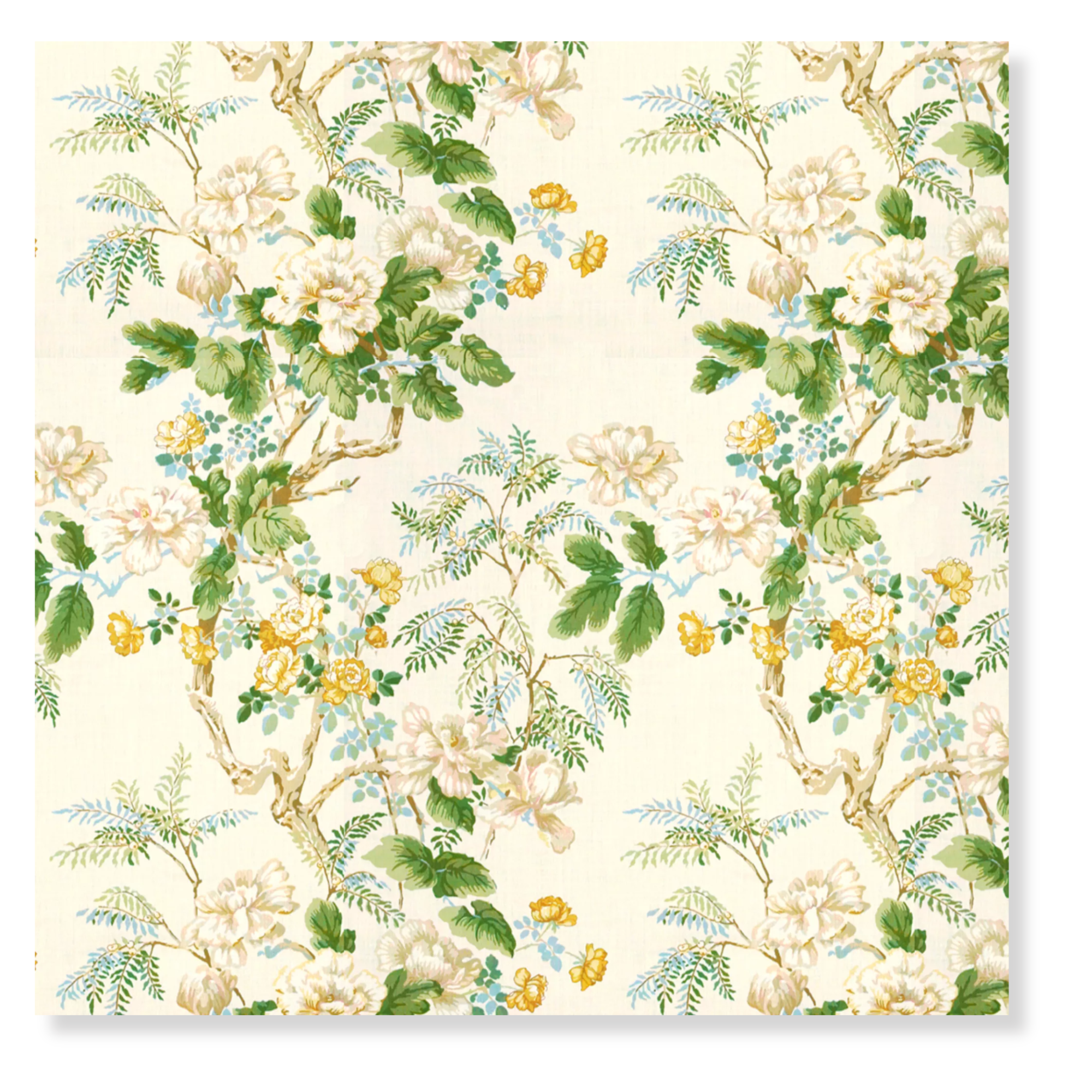 Chinese Peony Gold - Fabric by the Yard