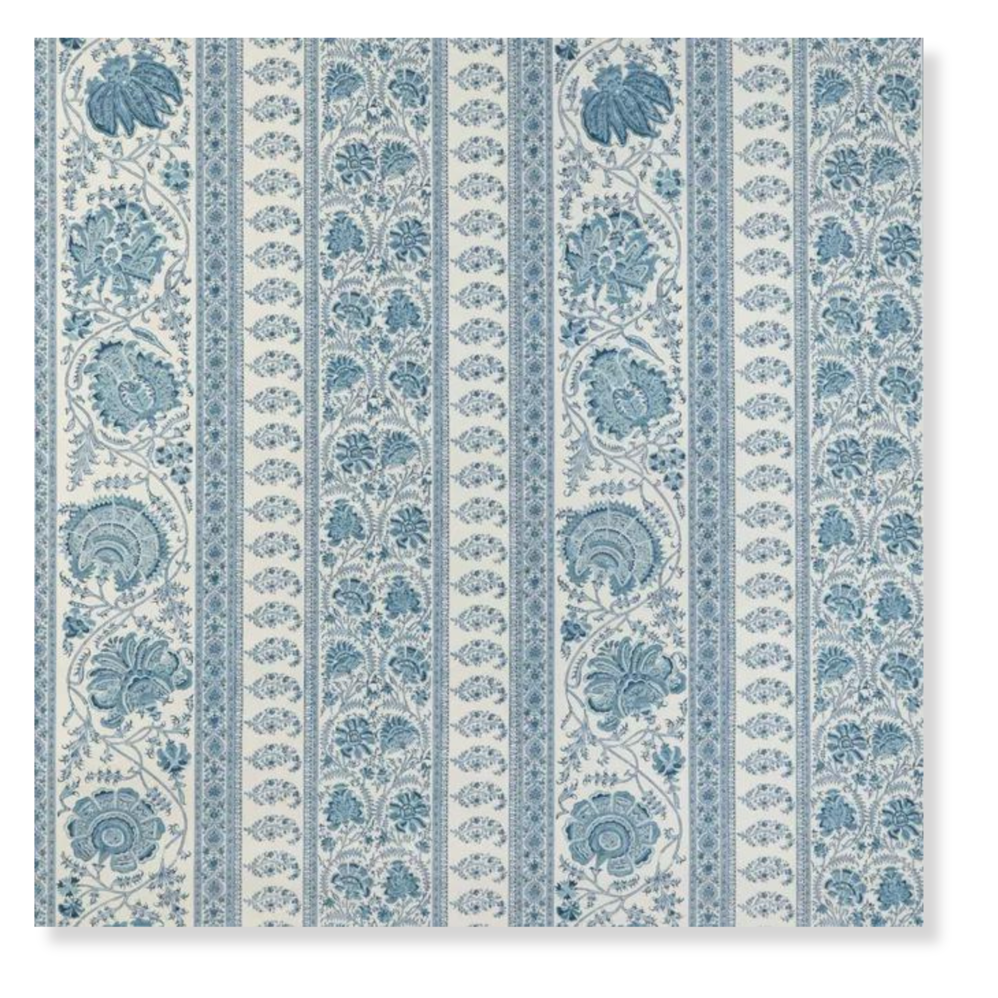 Indiennes Stripe in Delft - Fabric by the Yard
