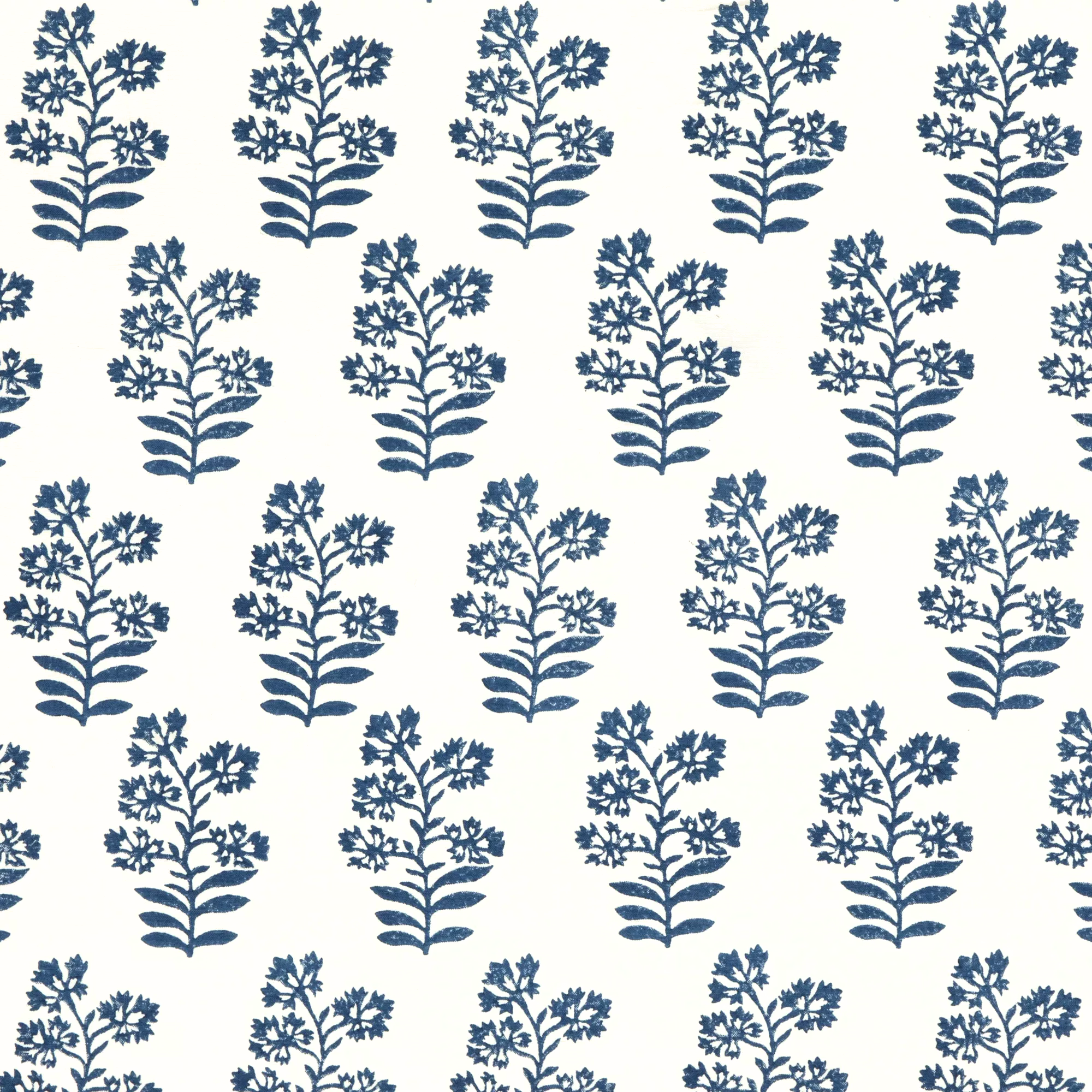 Floral Block Print Indigo