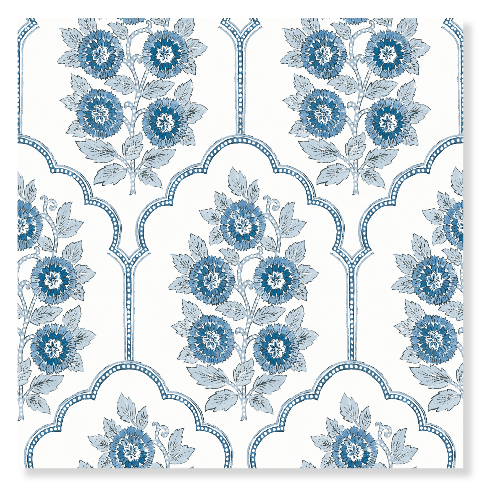 Floral Bazaar Delft Blue Peel and Stick Wallpaper