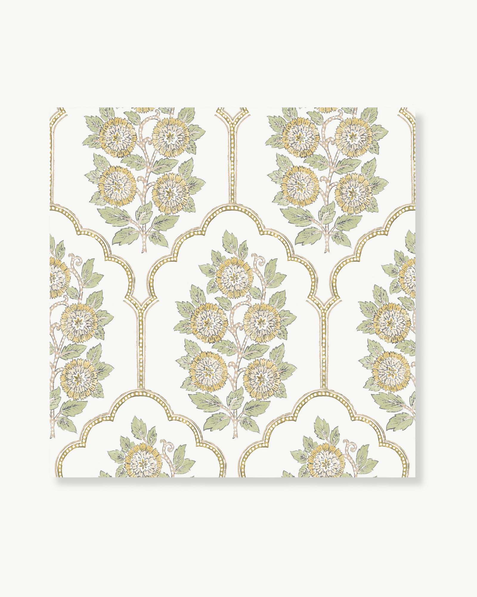 Floral Bazaar Ochre Peel and Stick Wallpaper