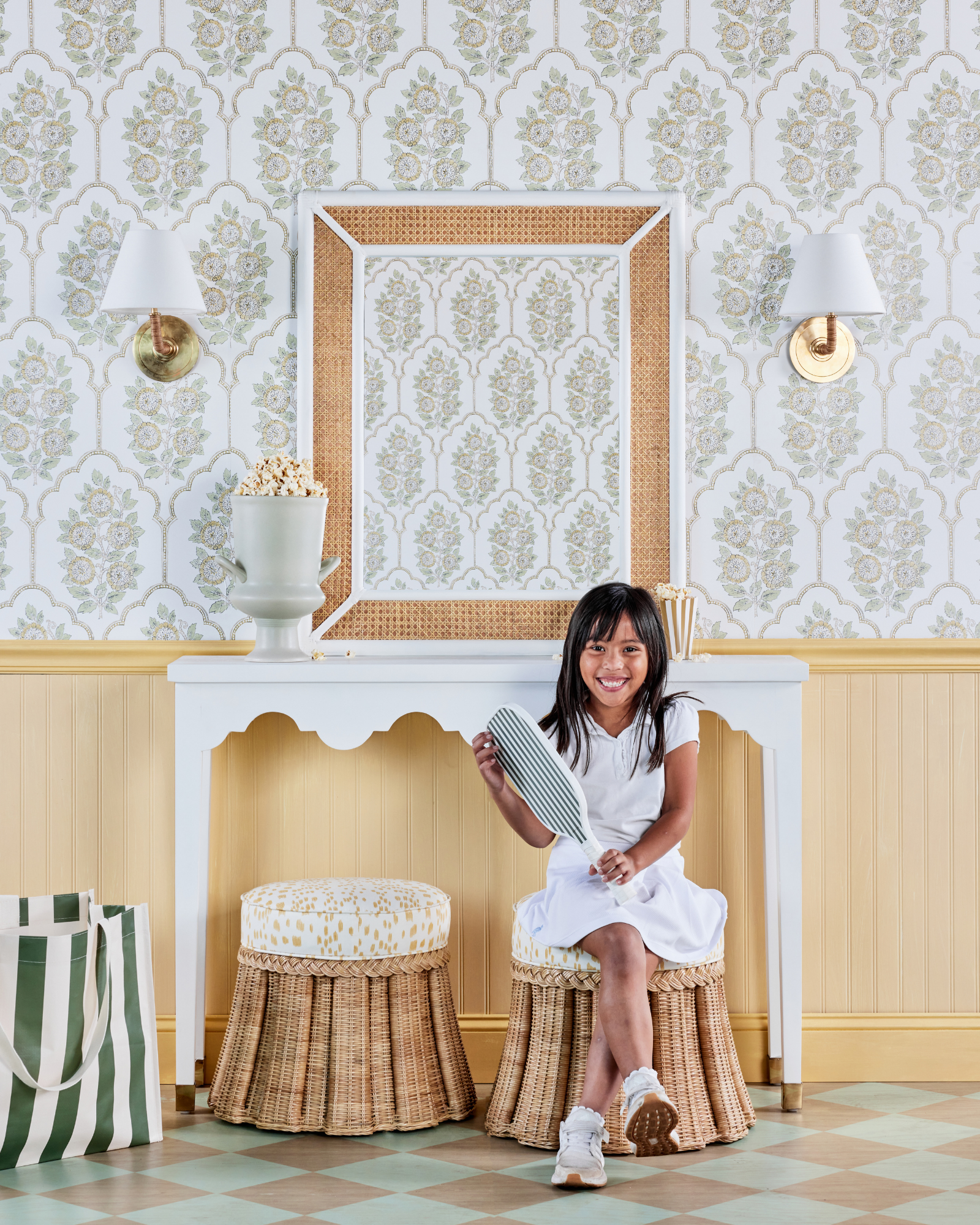Floral Bazaar Ochre Peel and Stick Wallpaper