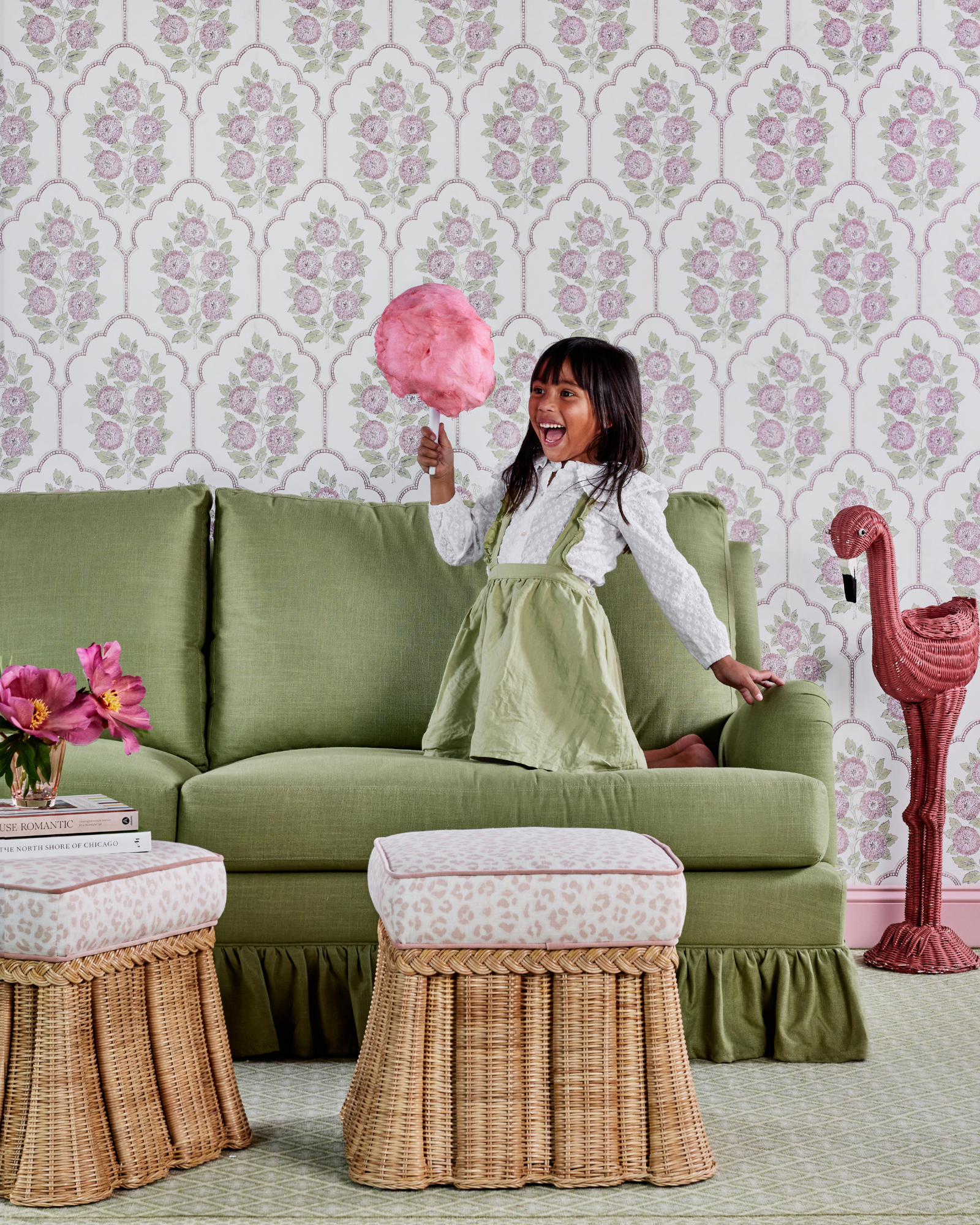Floral Bazaar Rose Water Peel and Stick Wallpaper