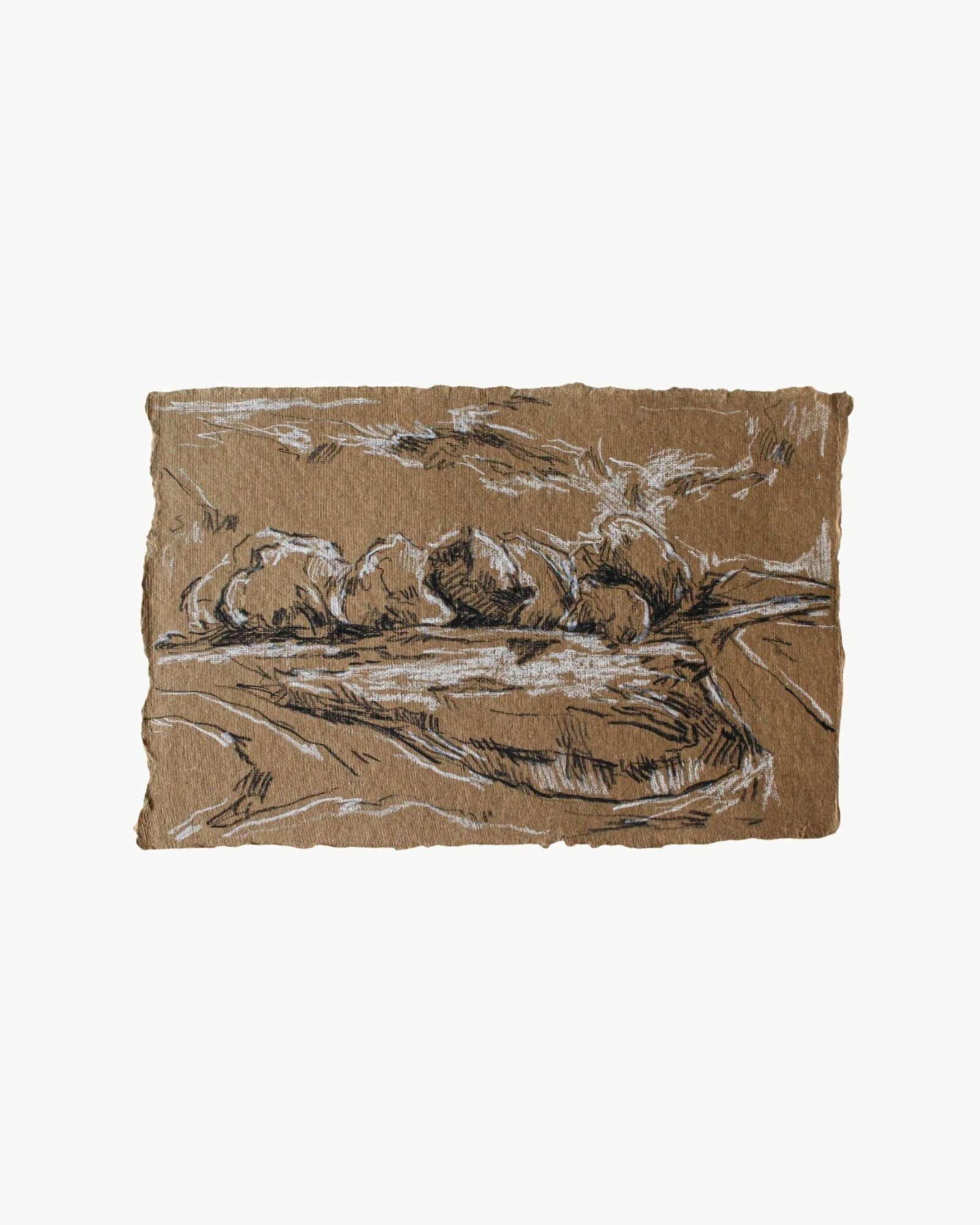 Framed Landscape Sketch No. 01 by Elizabeth Sage Art