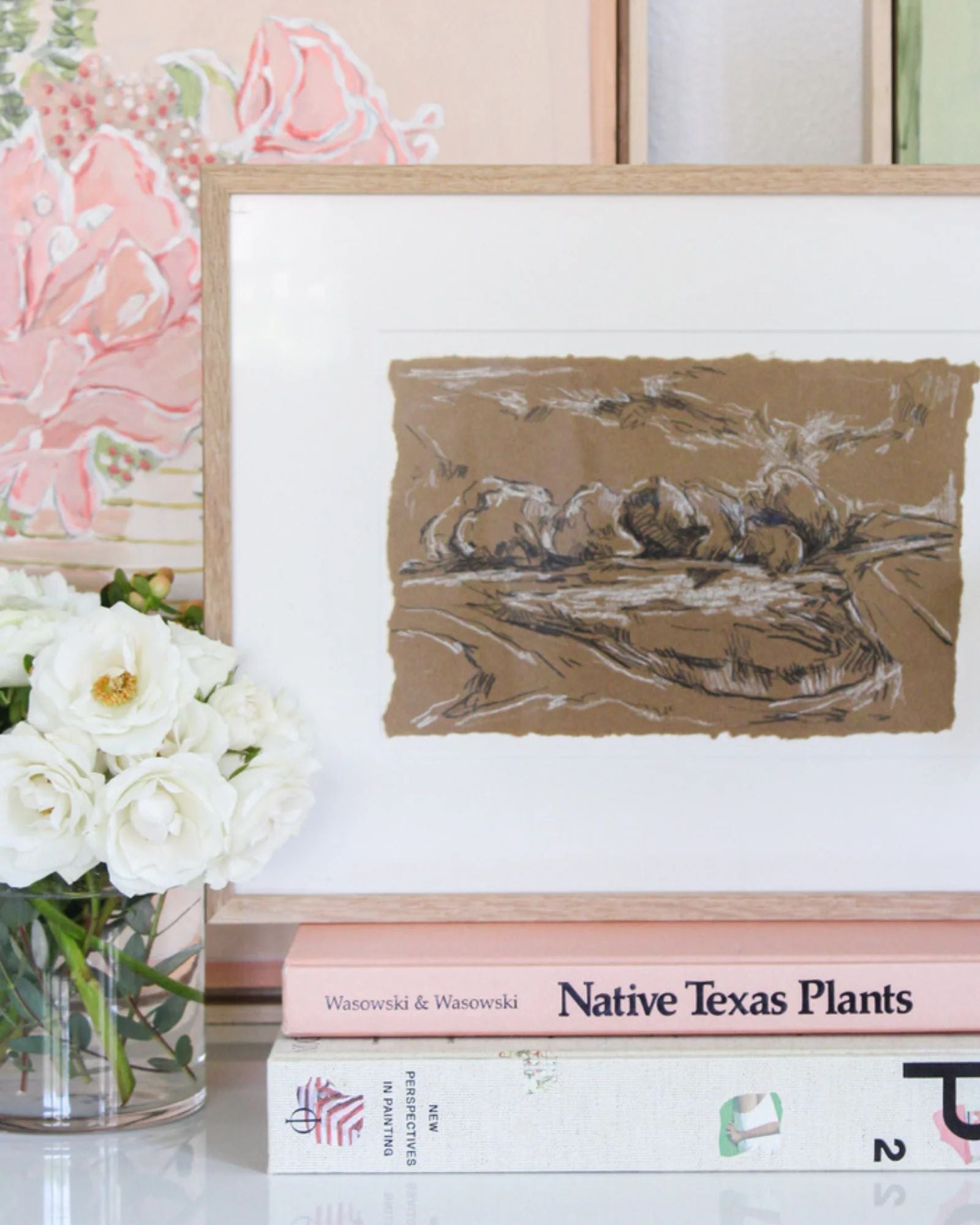 Framed Landscape Sketch No. 01 by Elizabeth Sage Art