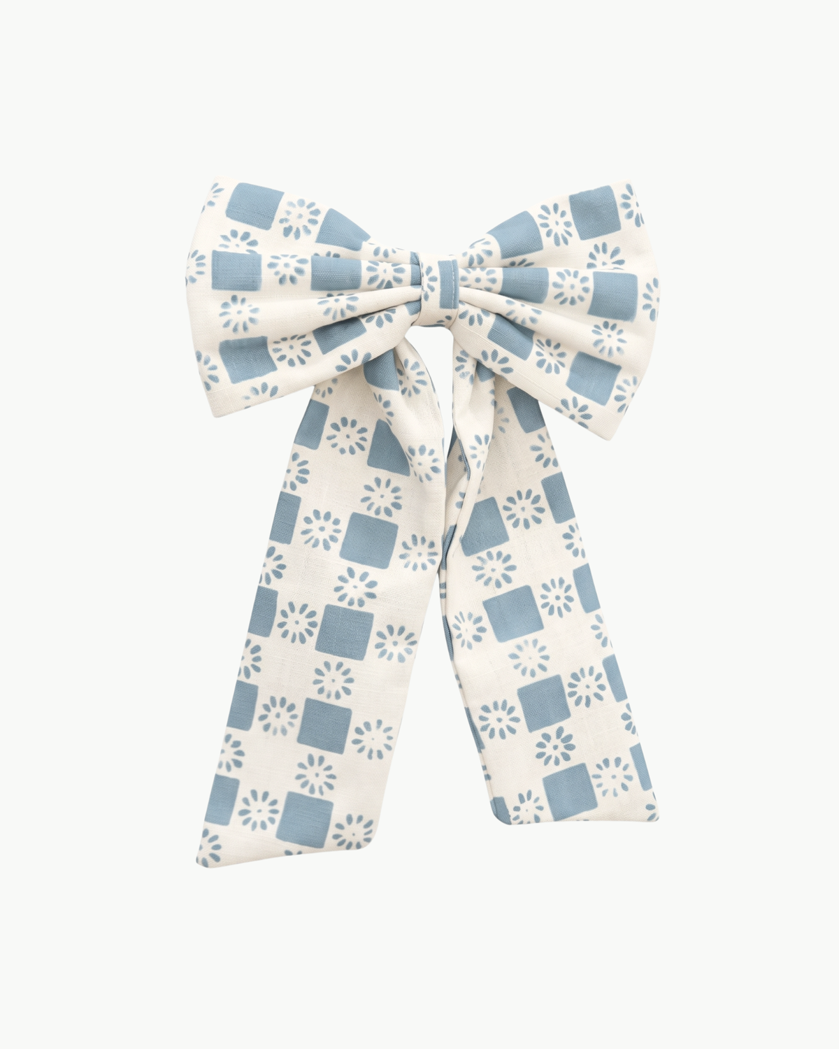 Oversized Fabric Bow - The Keeping House Exclusive Check French Blue