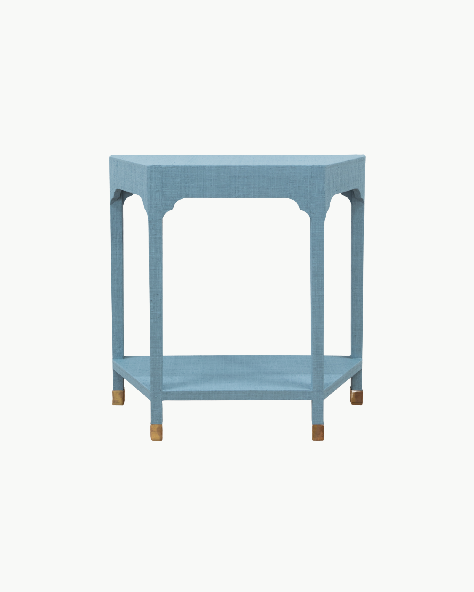 Grasscloth Demilune Table