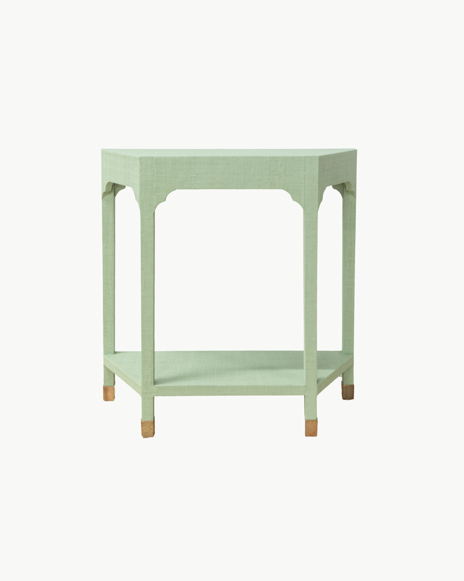 Grasscloth Demilune Table