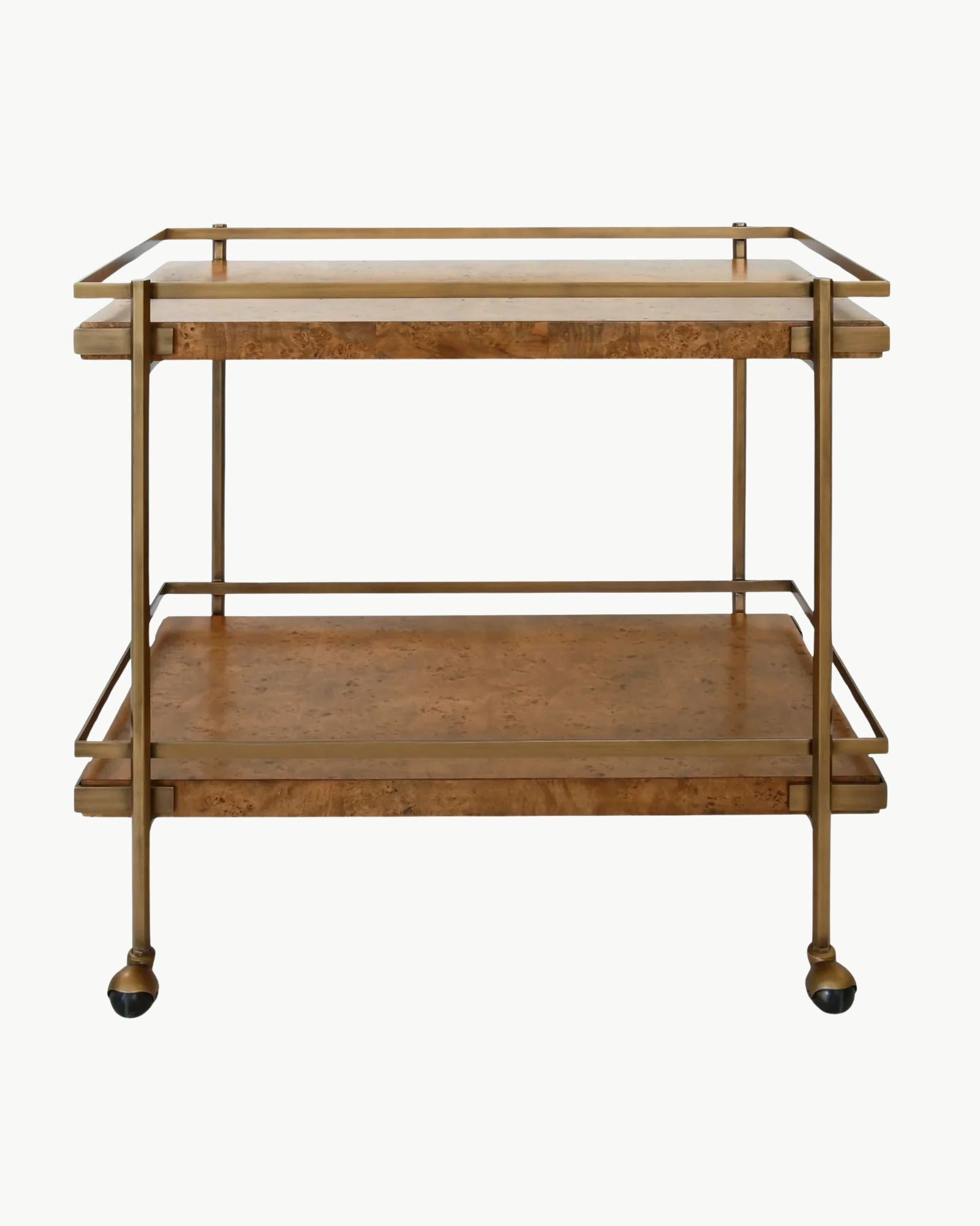 Goldie Dark Burlwood Bar Cart