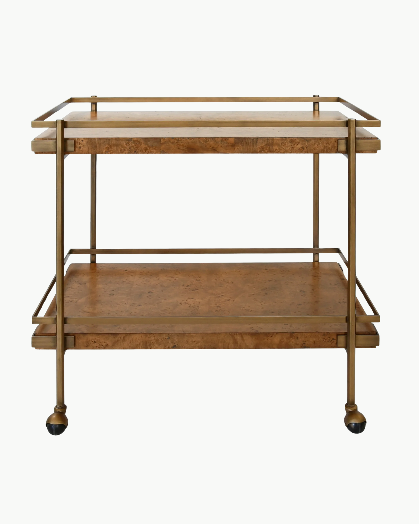 Goldie Dark Burlwood Bar Cart