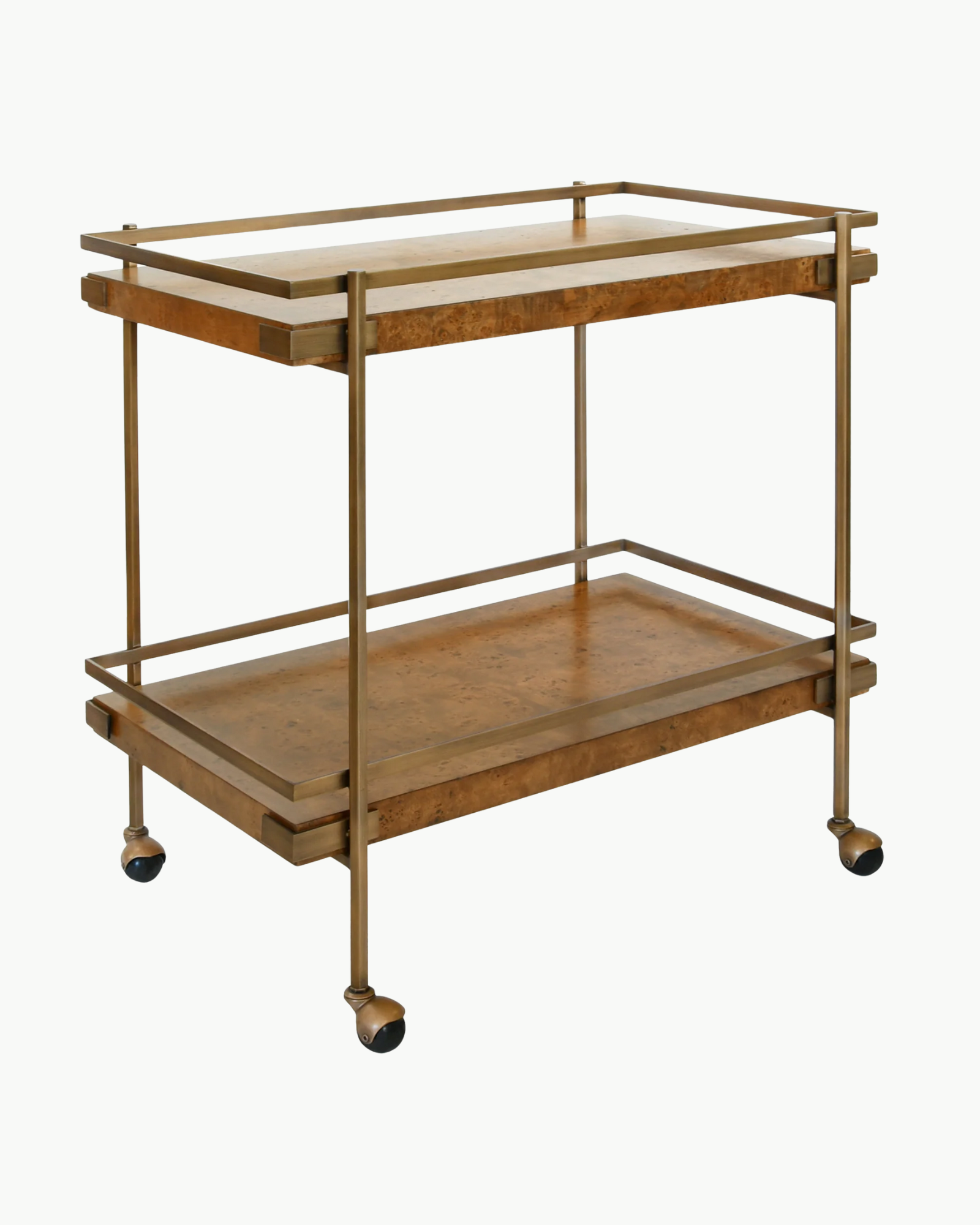 Goldie Dark Burlwood Bar Cart