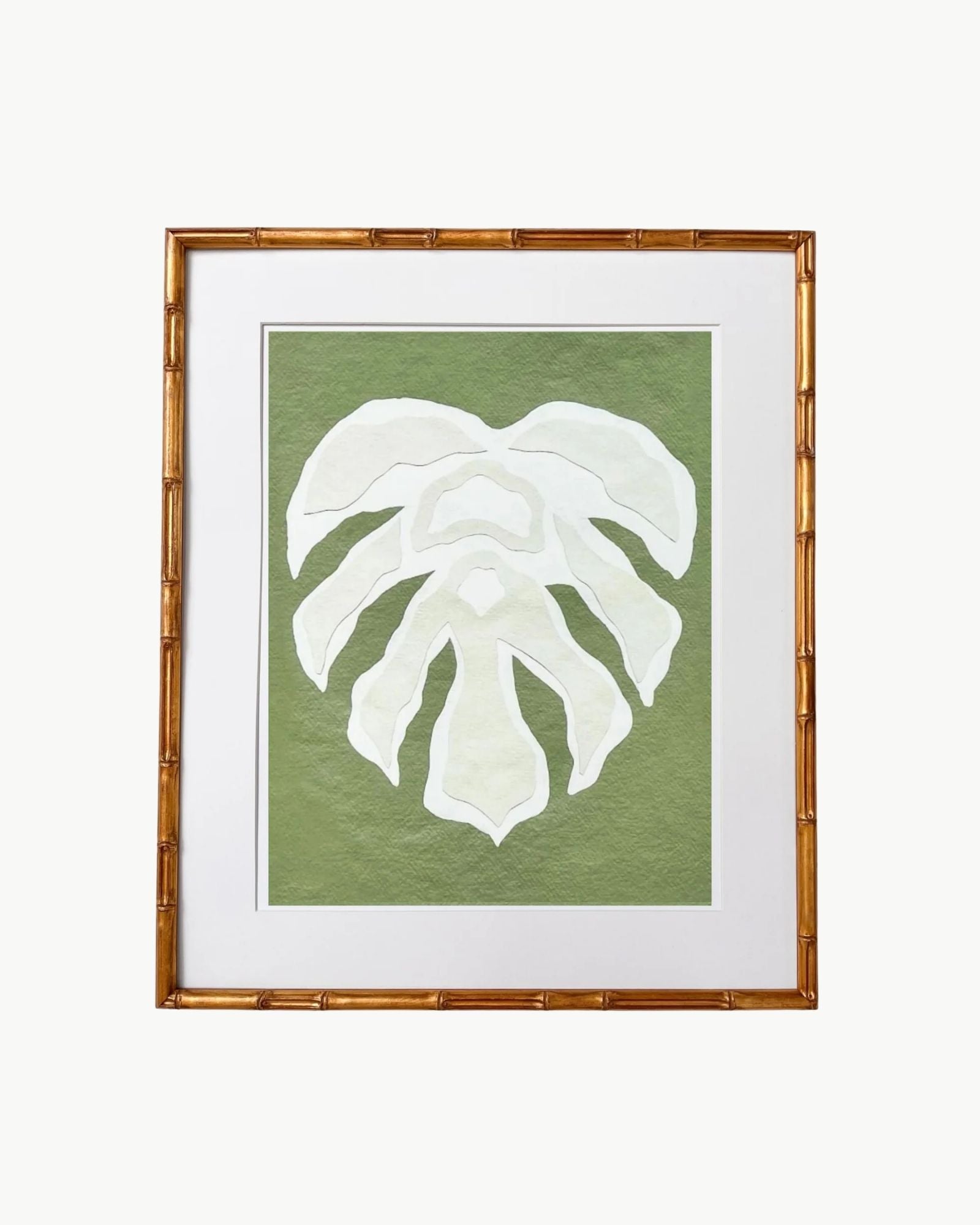 Green Monstera Leaf Print by Kendal Blanchard Art