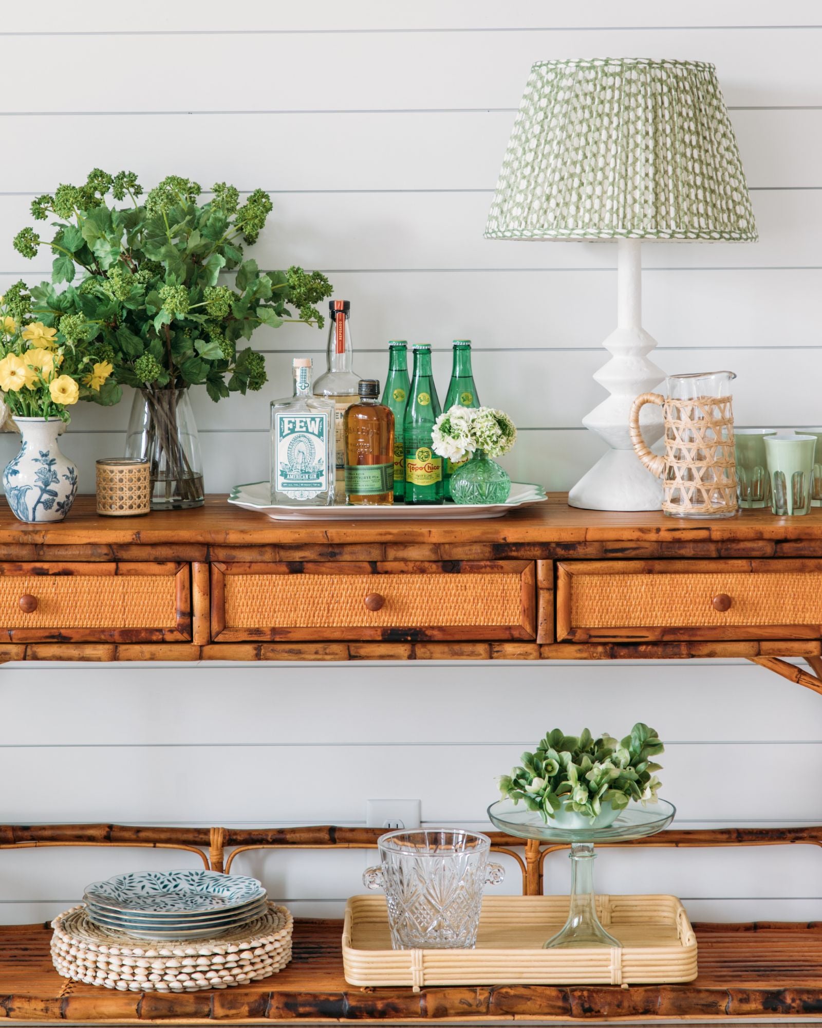 Green Wicker Lampshade