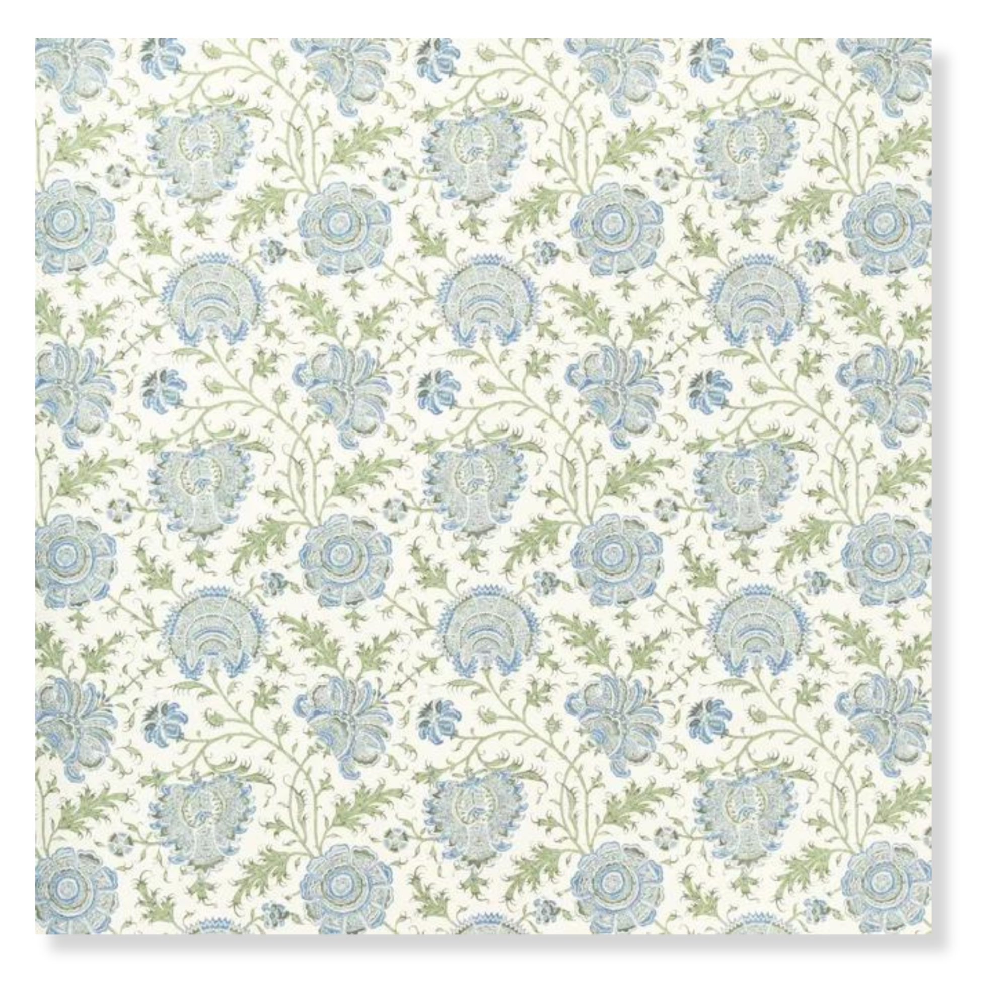 Indiennes Floral in Sea Wallpaper