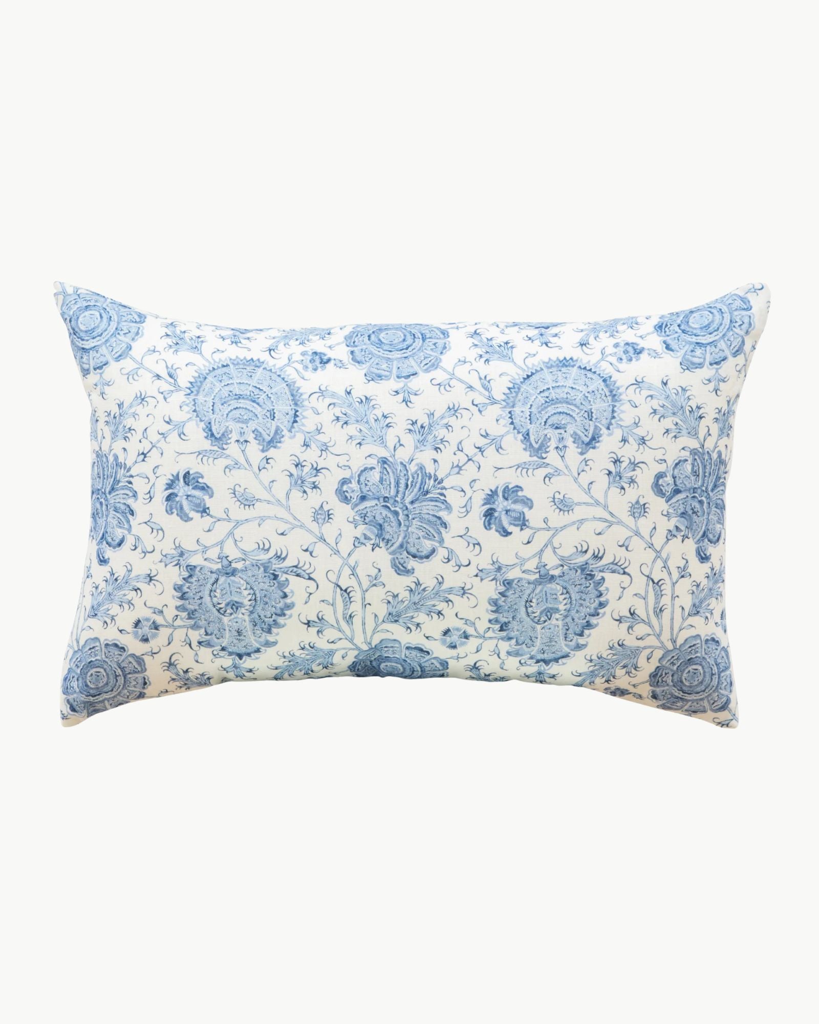 Indiennes Floral in Delft Lumbar Pillow
