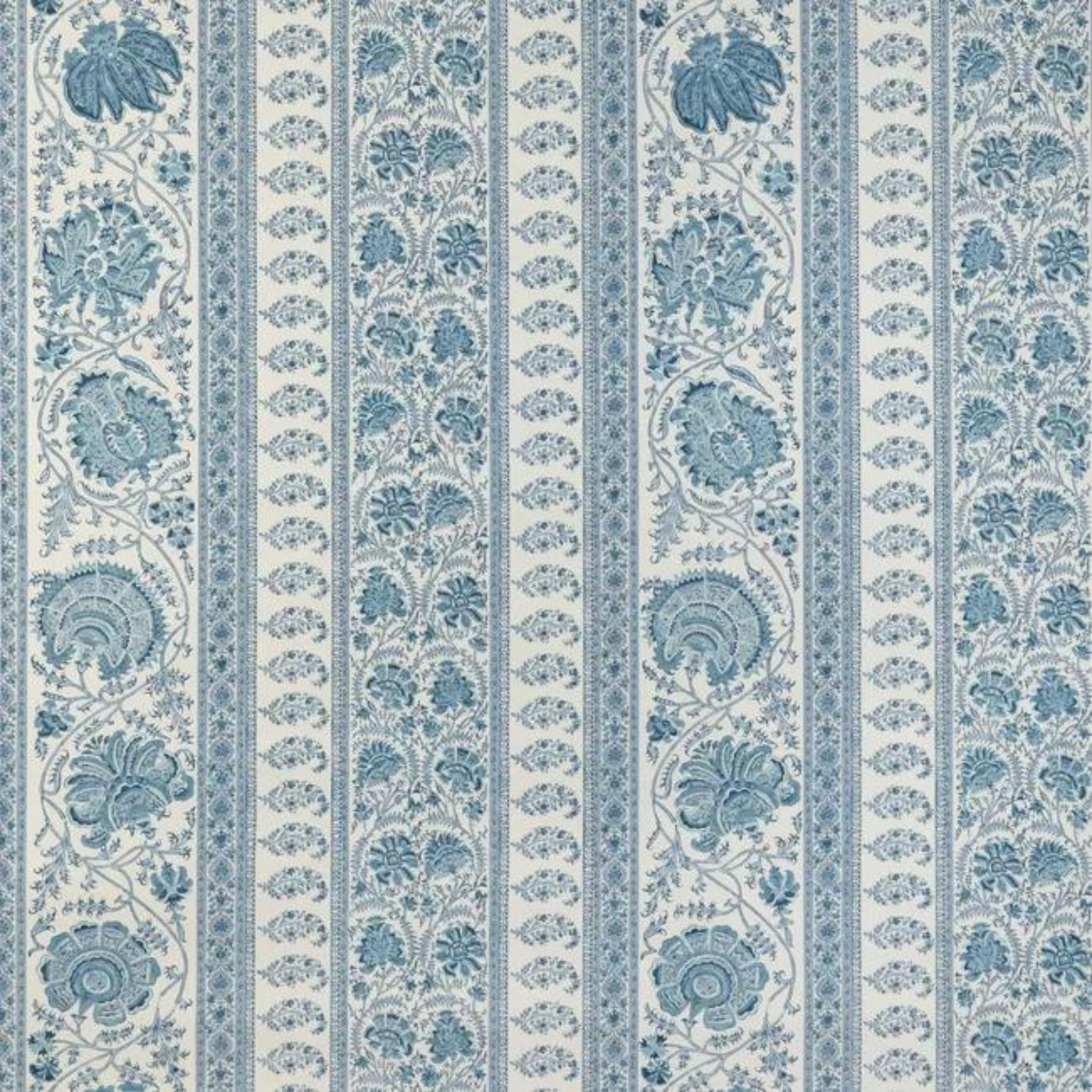 Indiennes Stripe in Delft - Fabric by the Yard