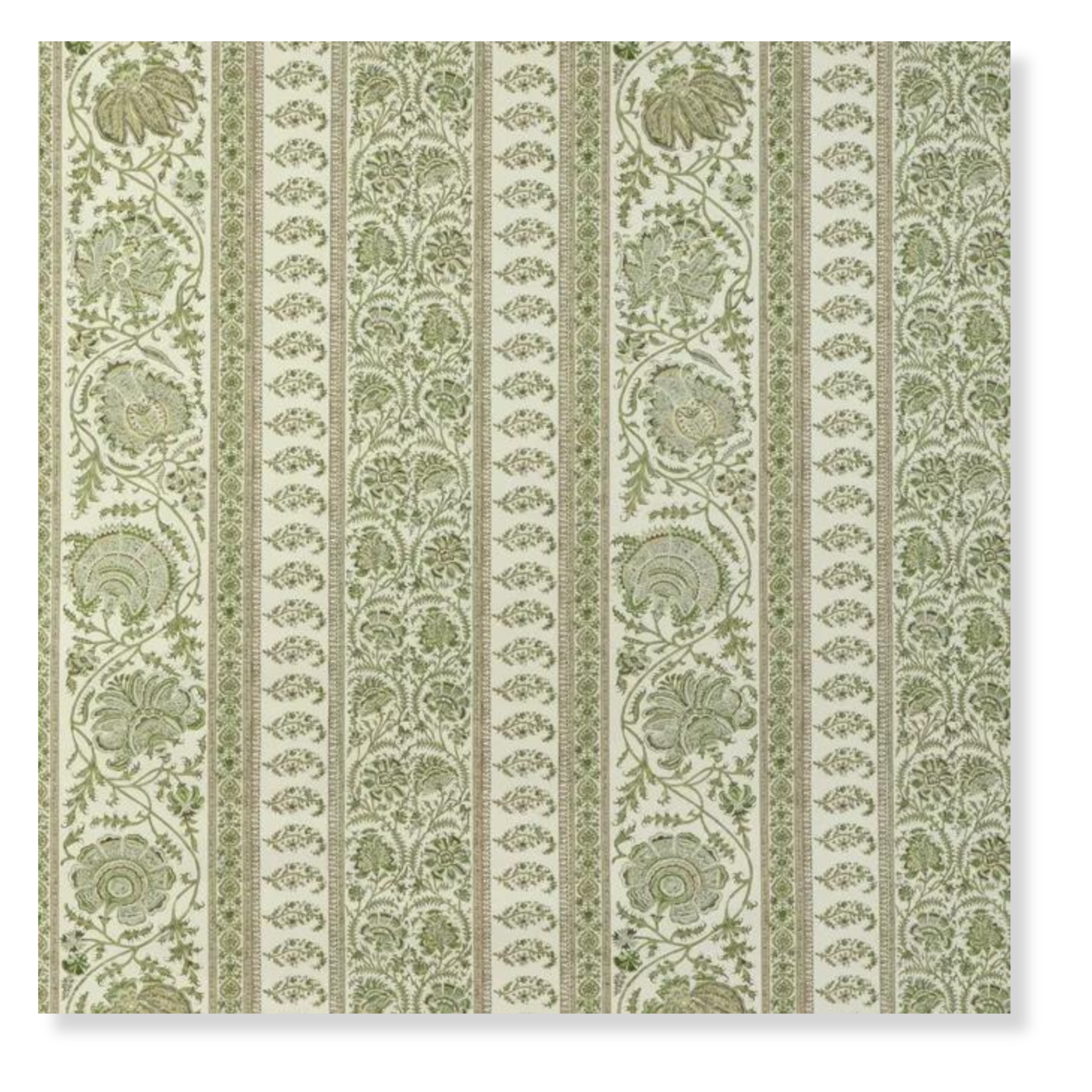 Indiennes Stripe in Ivy Wallpaper