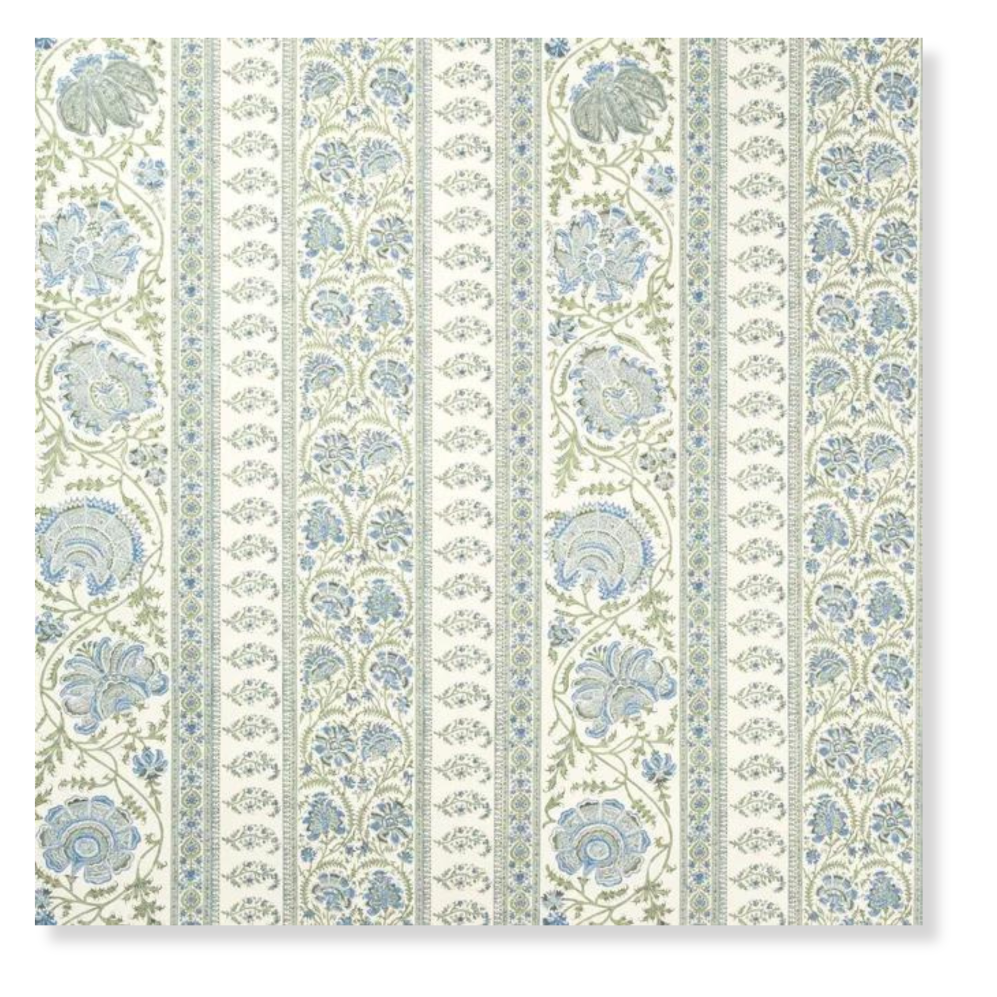 Indiennes Stripe in Sea Wallpaper