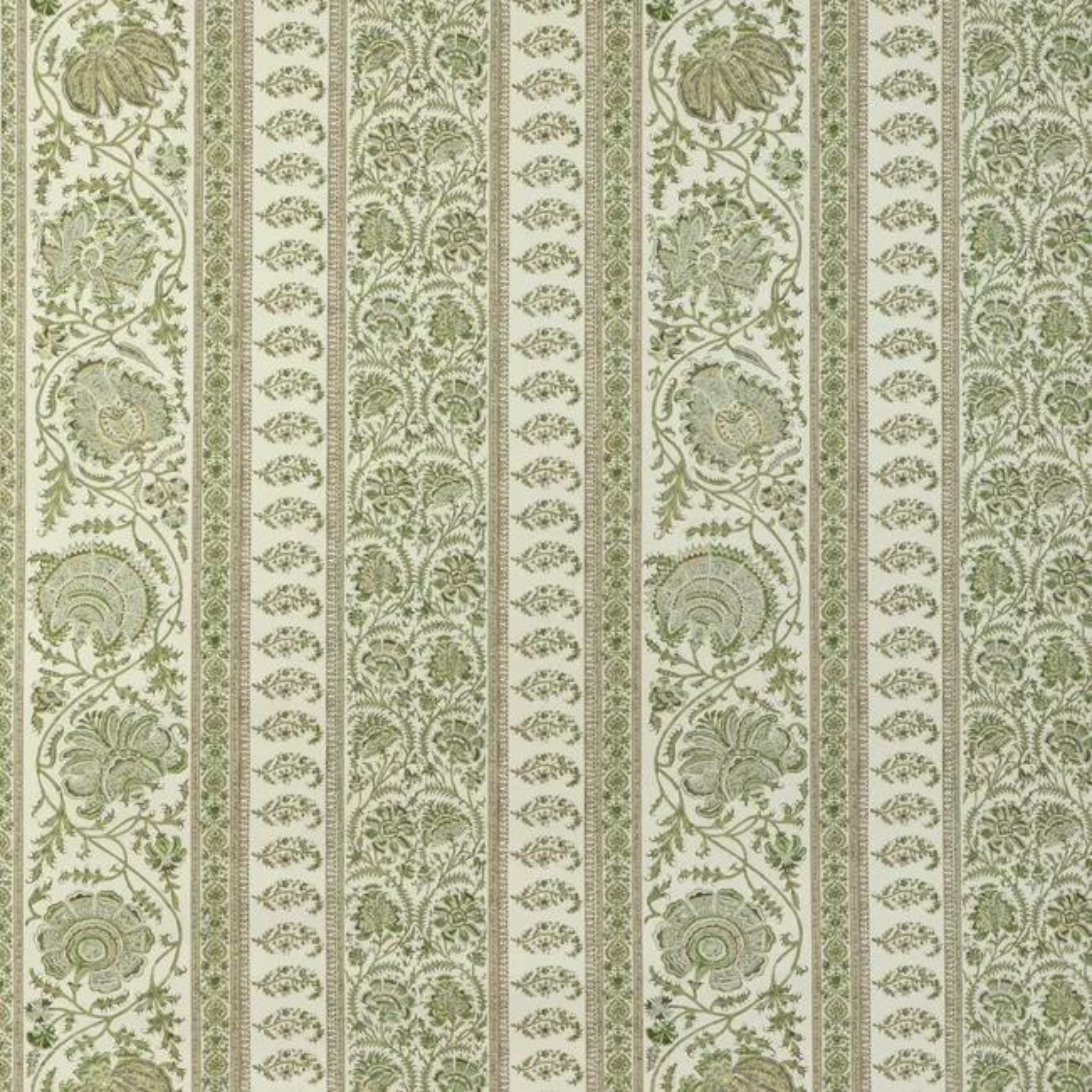 Indiennes Stripe in Ivy Wallpaper