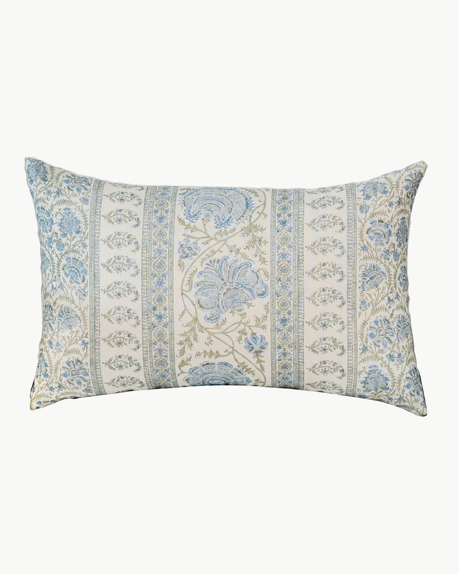 Indiennes Stripe in Sea Lumbar Pillow