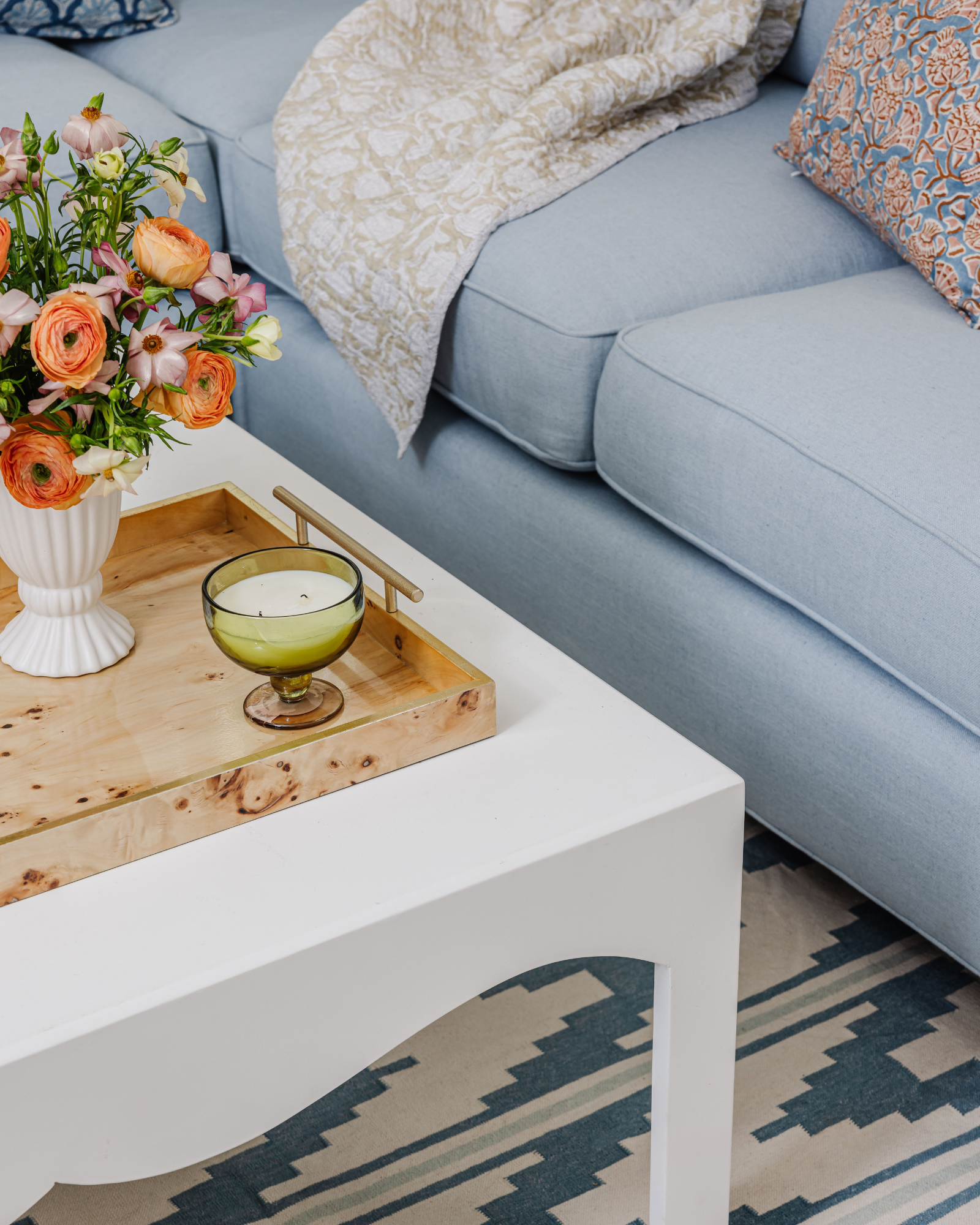 Large Burlwood and Gold Tray